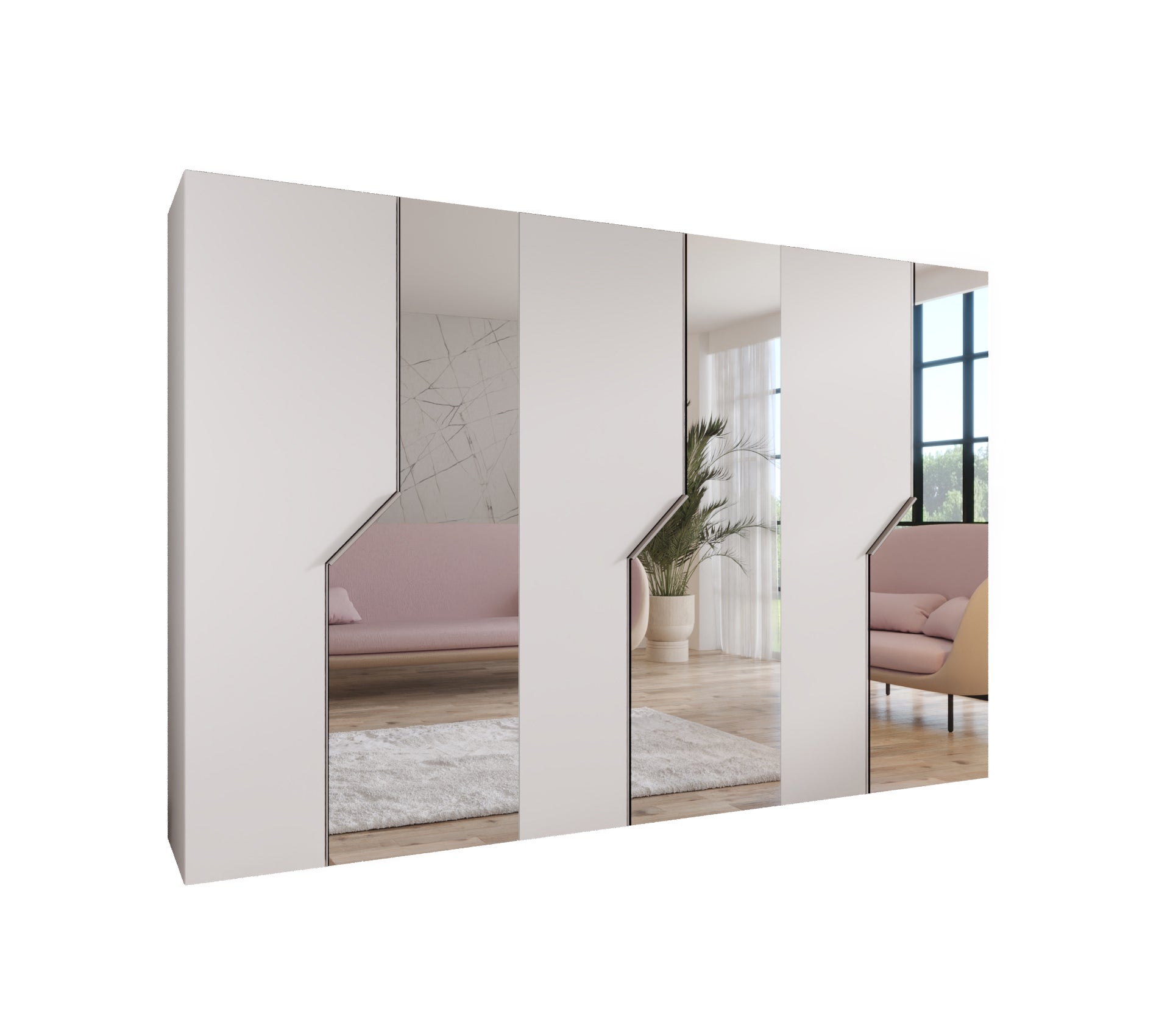 Szafa uchylna otwierana Andrew 2 300 (100x3) x 52 x 202 cm biały + u. Kaszmir Abiks Meble