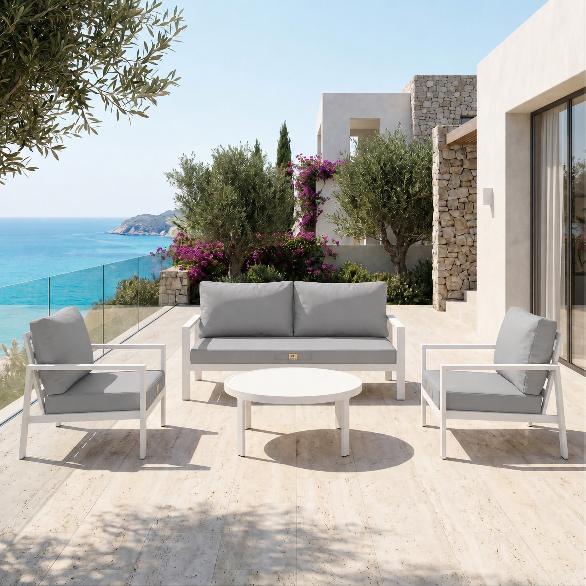 Coussins pour salon de jardin déhoussable 50x60cm Gris galet - 4