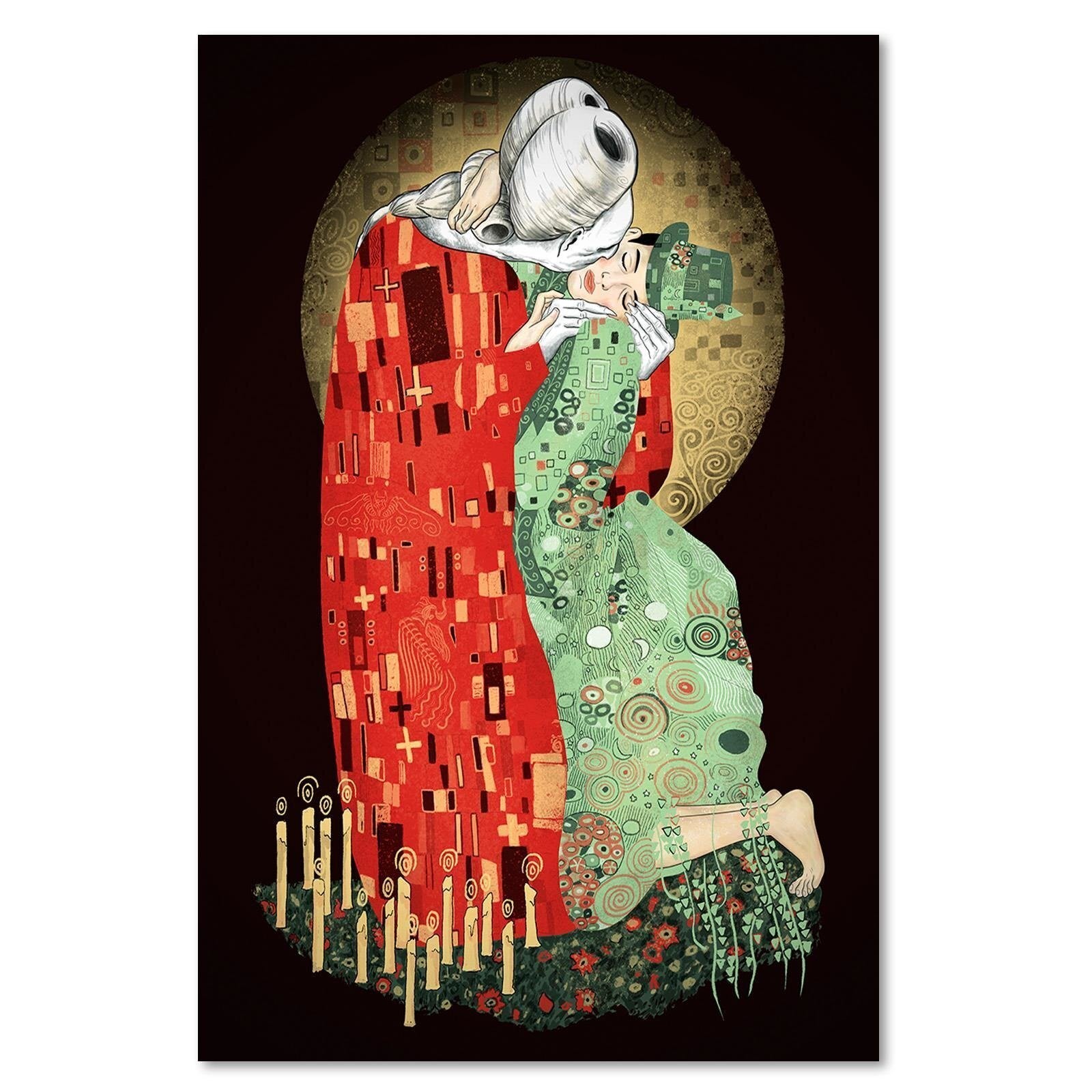 Tableau Dracula de Coppola dans le style de Klimt Le Baiser - 50 x 70 cm - 2