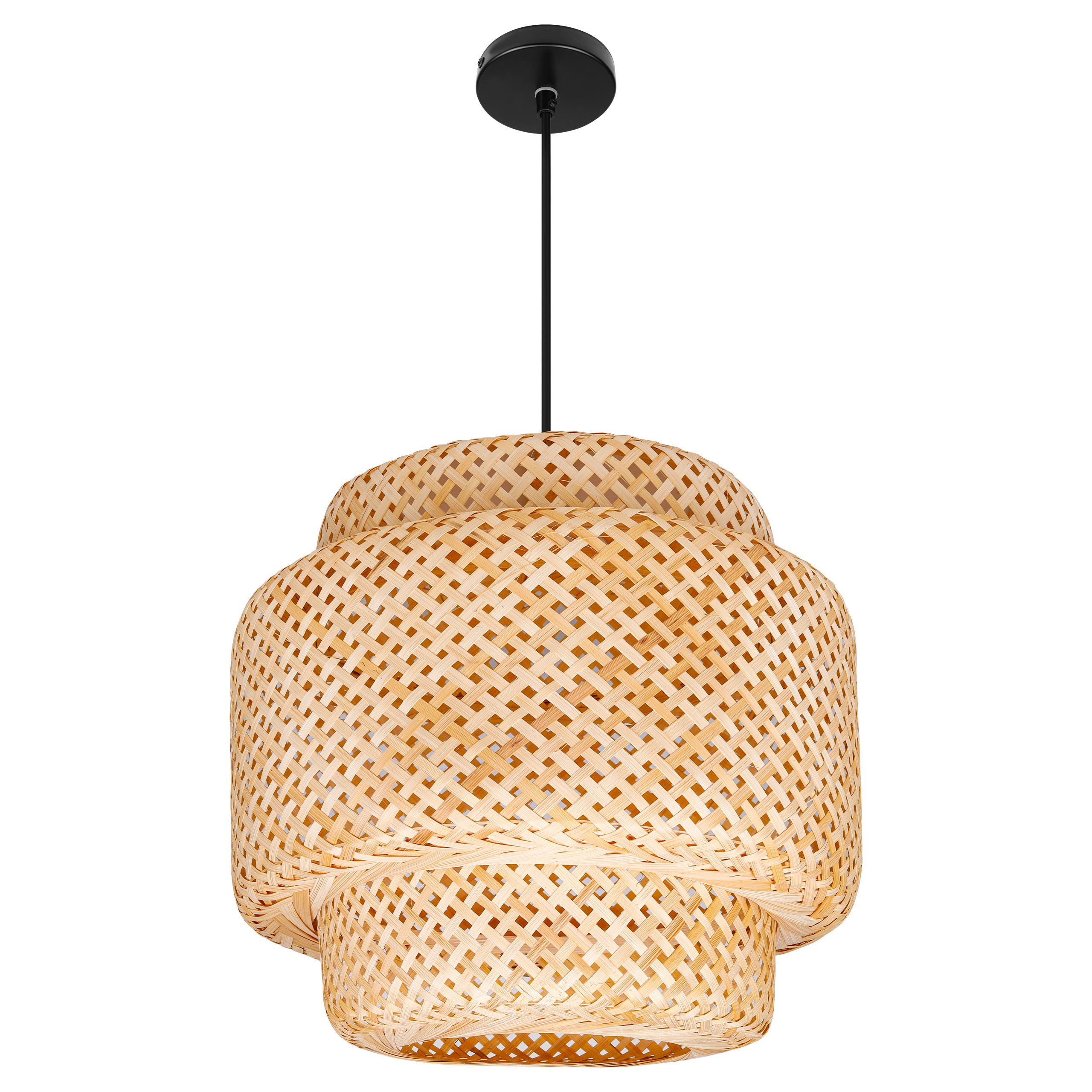 Lampa wisząca E27 LED Poli 40 cm oprawa sufitowa żyrandol IP20 bambus boho MasterLED