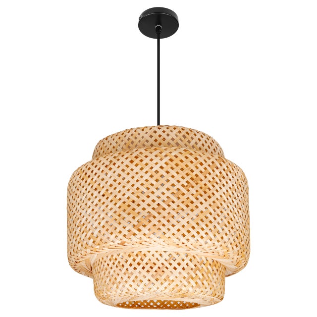 Lampa wisząca E27 LED Poli 40 cm oprawa sufitowa żyrandol IP20 bambus boho MasterLED