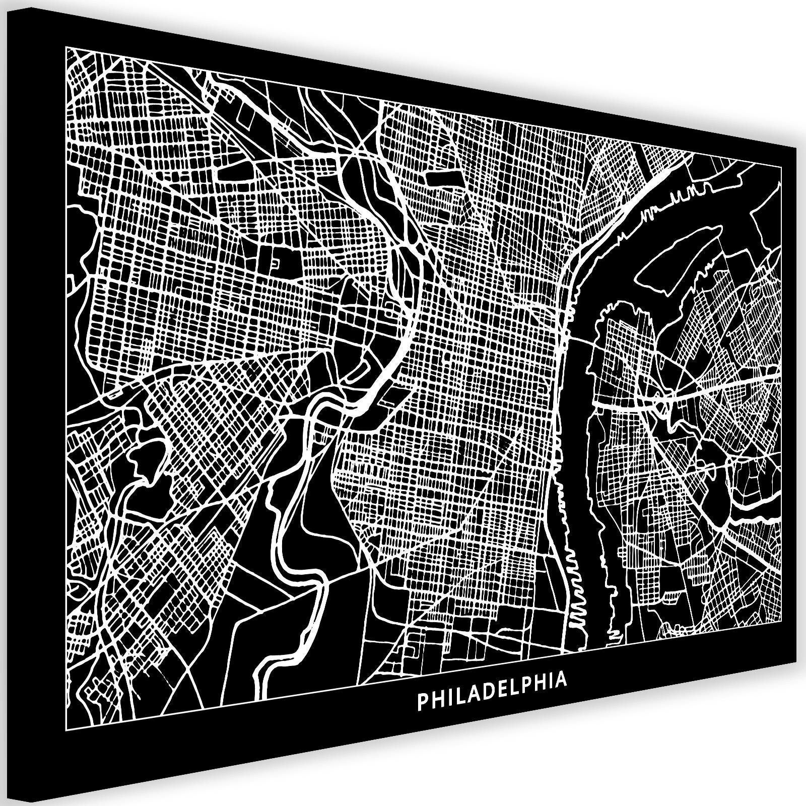 Obraz na płótnie, Filadelfia - plan miasta 90x60