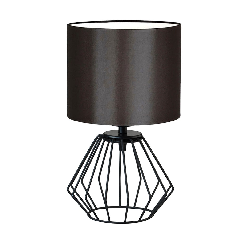 Lampka nocna na biurko lampa biurkowa druciana LED z abażurem walec LANA