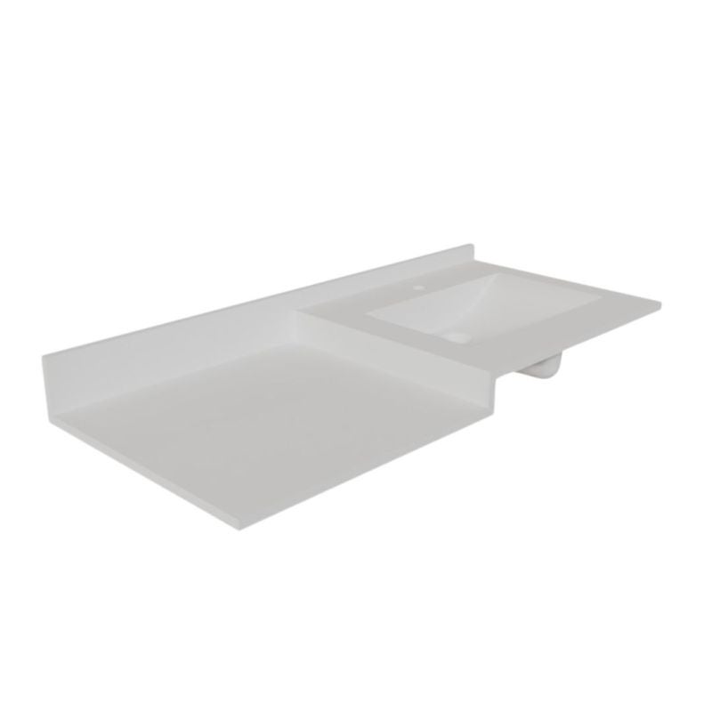Plan vasque 120 cm en résine 1 vasque décentrée - ATOLL - 4