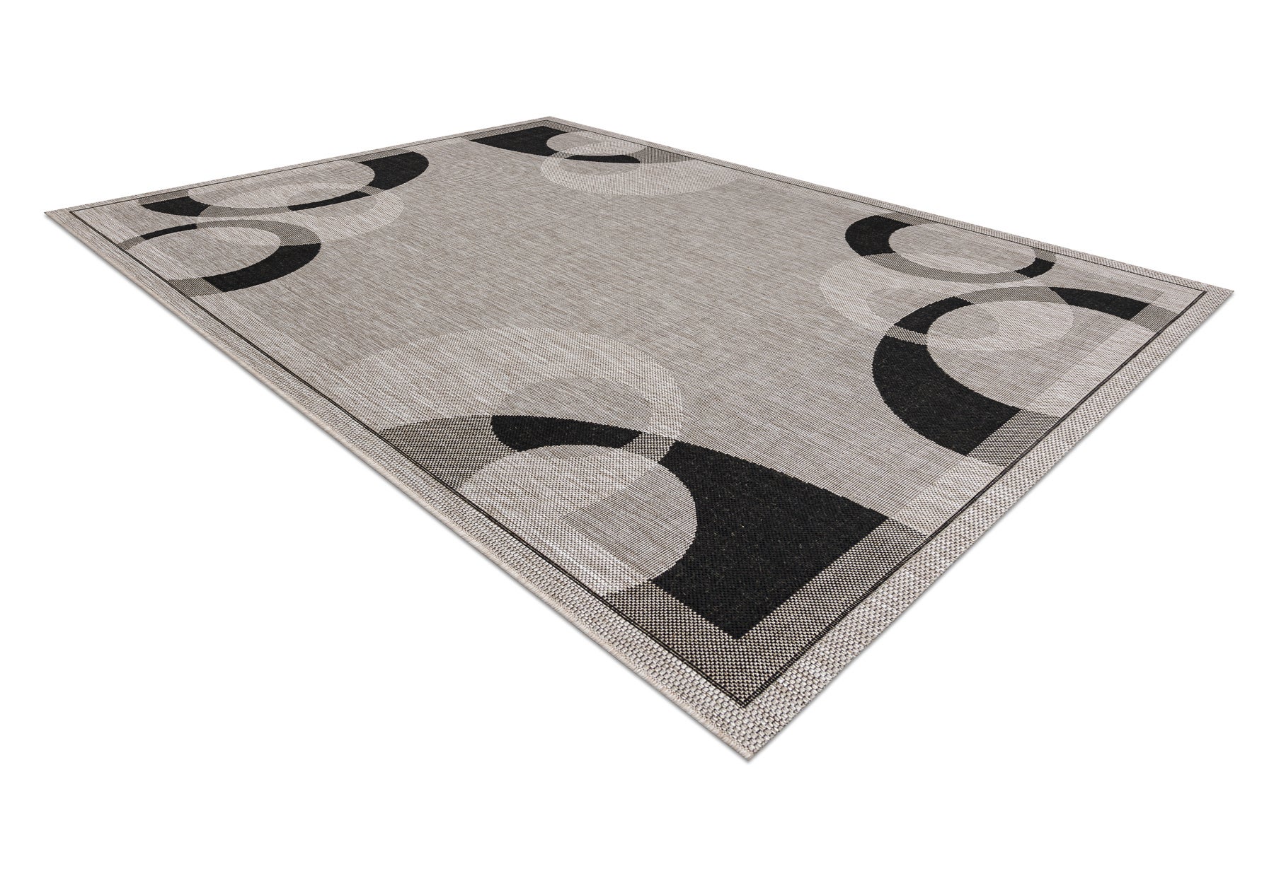 TAPPETO DI SPAGO SIZAL FLOORLUX 20078 argento / nero 160x230 cm - 3