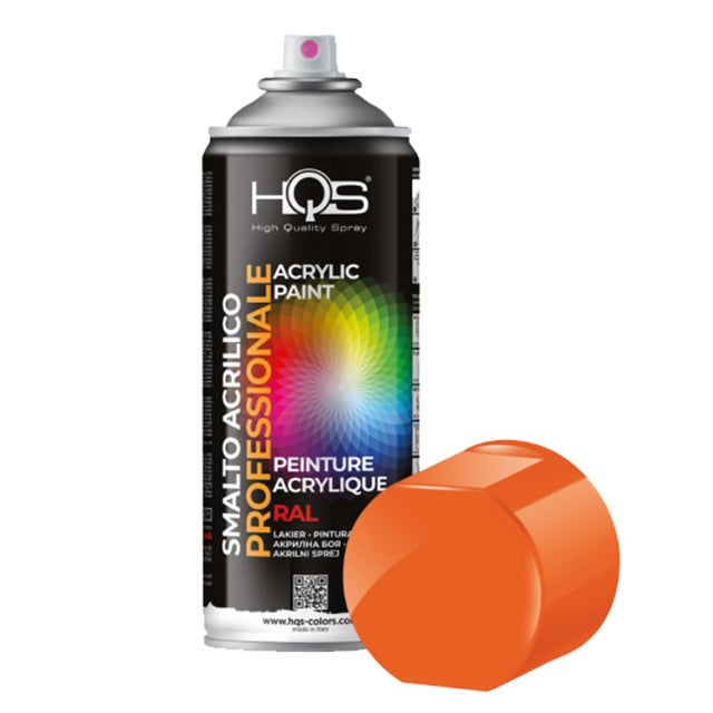 Bomboletta vernice spray smalto acrilico professionale ml.400 HQS colori RAL Colore RAL: RAL 2004 Arancio puro -