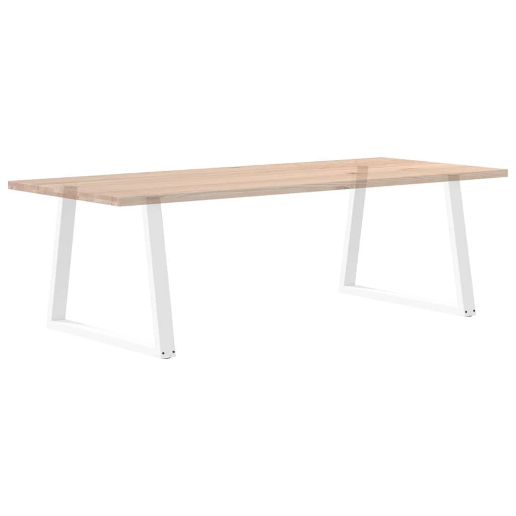 Maison Exclusive - Pieds de table à manger en forme de V, 2 pièces, blanc, 90 x (72-73,3) cm, acier - 8