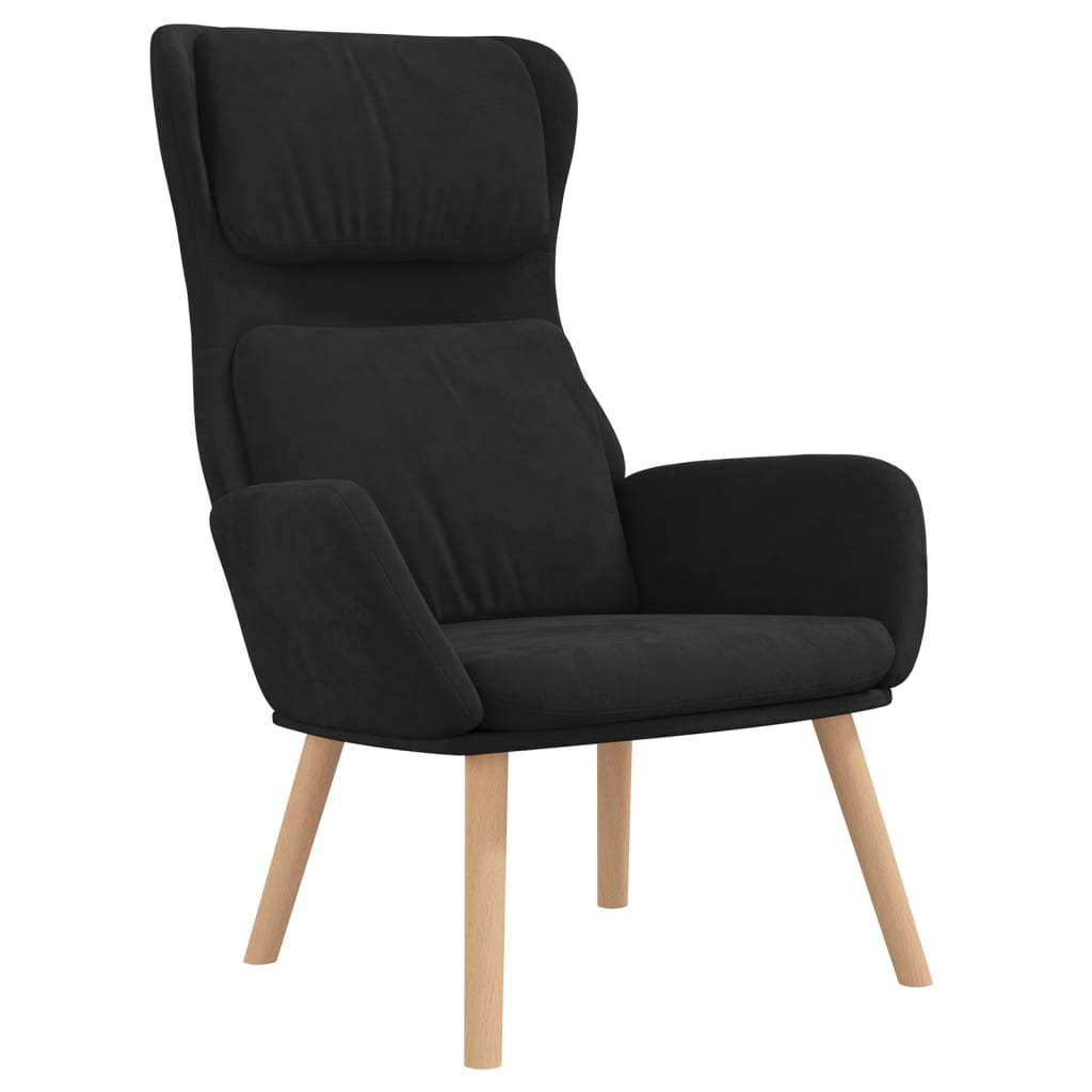Chaise de relaxation | Fauteuil de relaxation | Chaise de Salon Noir Velours973128 - 2