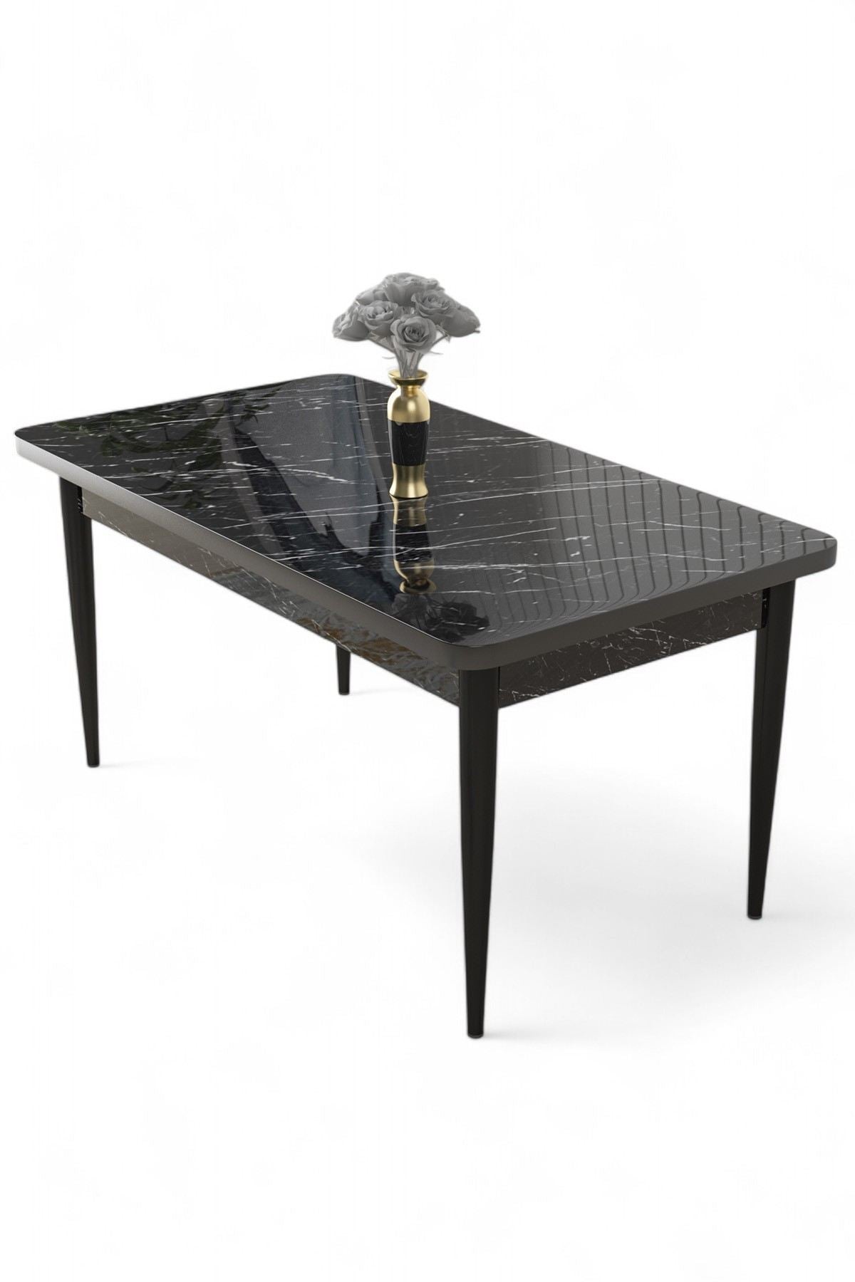 Menzzo  Mesa De Comedor Nil, Mármol Negro , Leroy Merlin