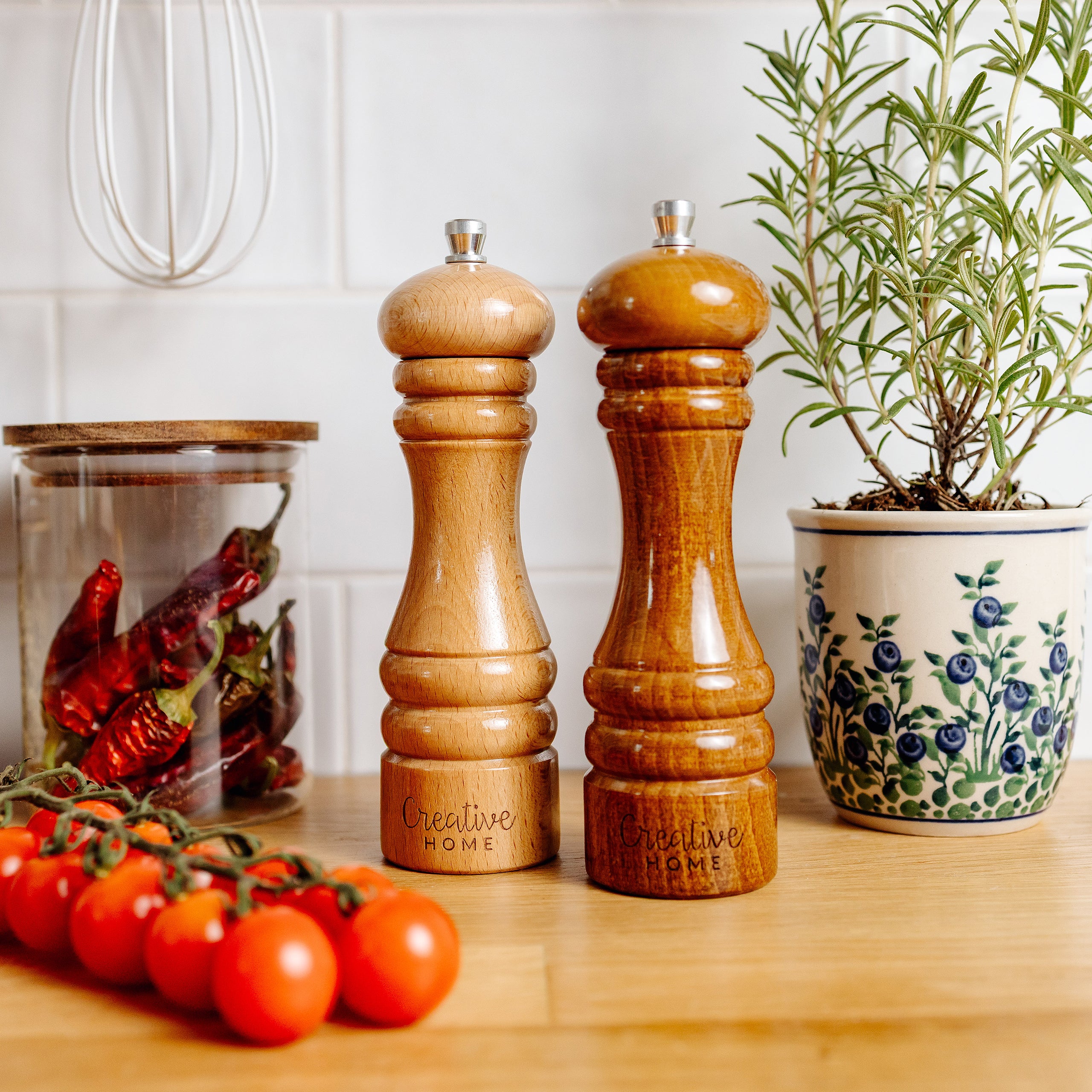 Set 2 Moulins à Sel Et Poivre Navaris – Bois Design Scandinave – Manuel