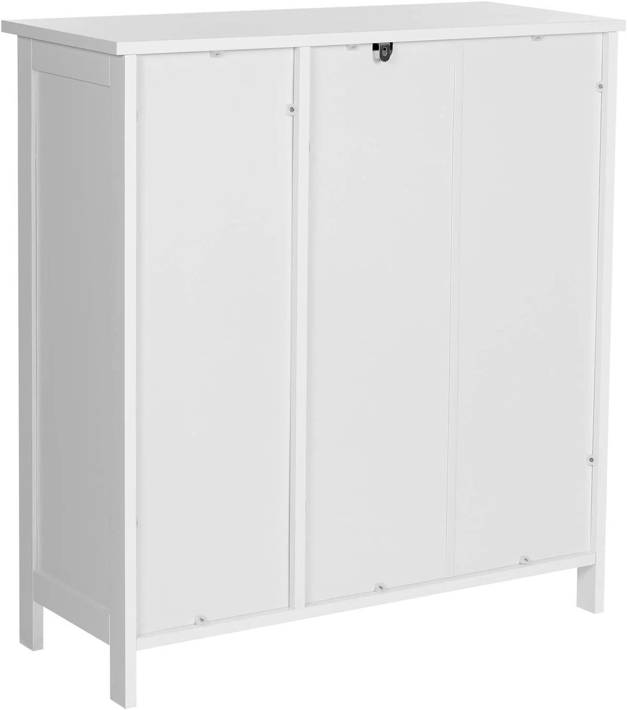Armoire De Salle De Bain avec tiroir, 3 Compartiments Ouverts, 2 Portes, 75 x 30 x 80 cm, Blanc Mat - 4