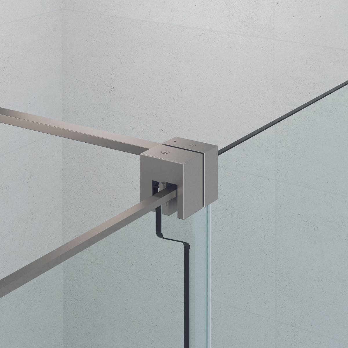 Parete doccia scorrevole frontale | Vetro temperato trasparente da 8 mm | Anticalcare | Profilo in titanio 140 cm - 3