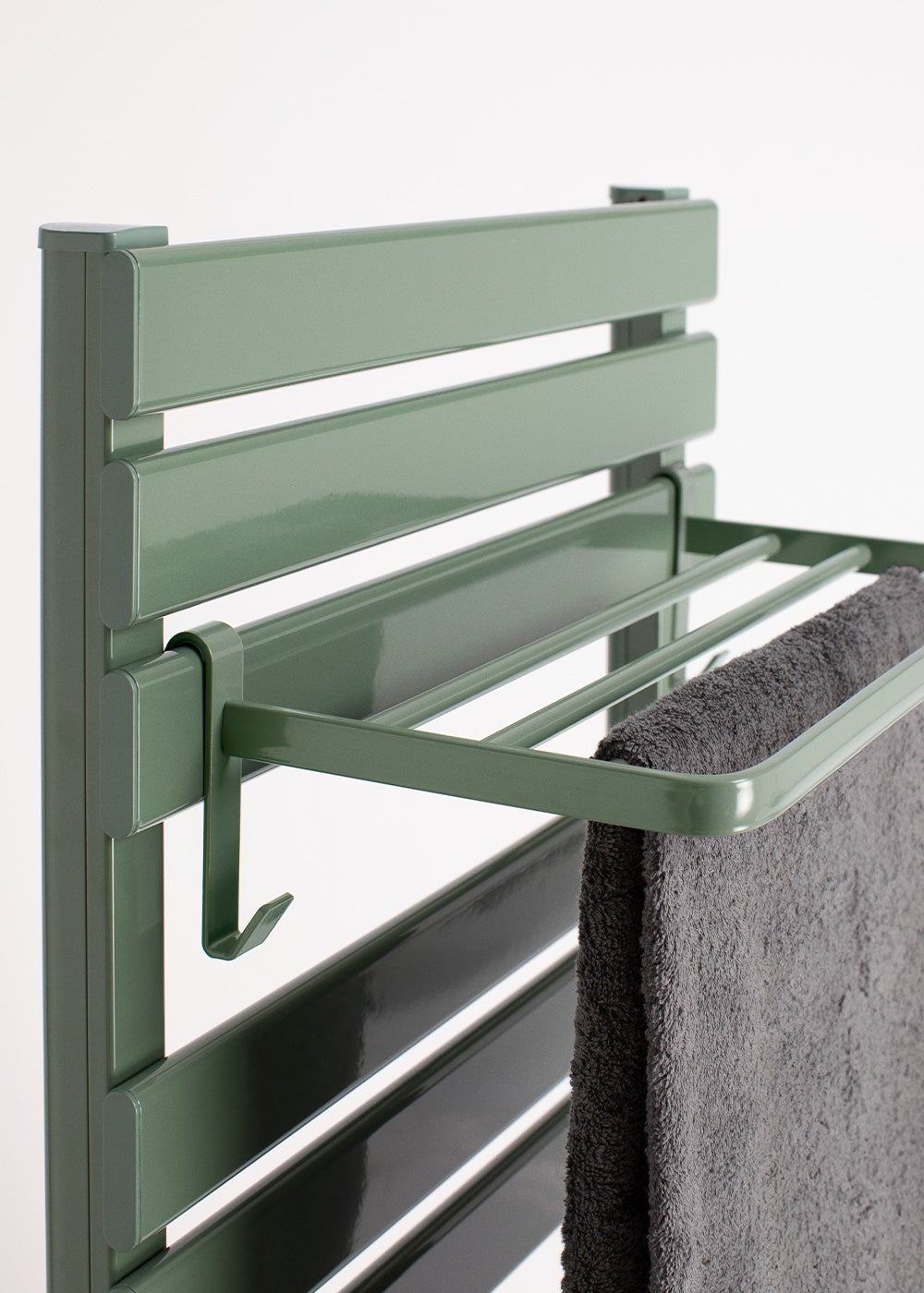 WARM TOWEL - Barra de toalha elétrica para piso ou parede 500W Sem patas com prateleira - 8