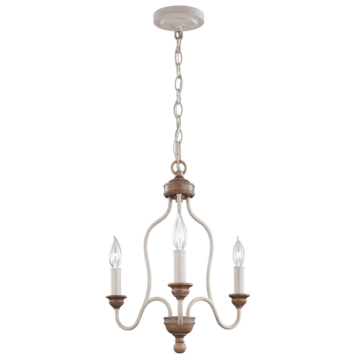 Candelabru alb ?i maro, 3 lumini, soclu E14, în?l?ime 212 cm, Ø 42 cm, Hartsville, Elstead