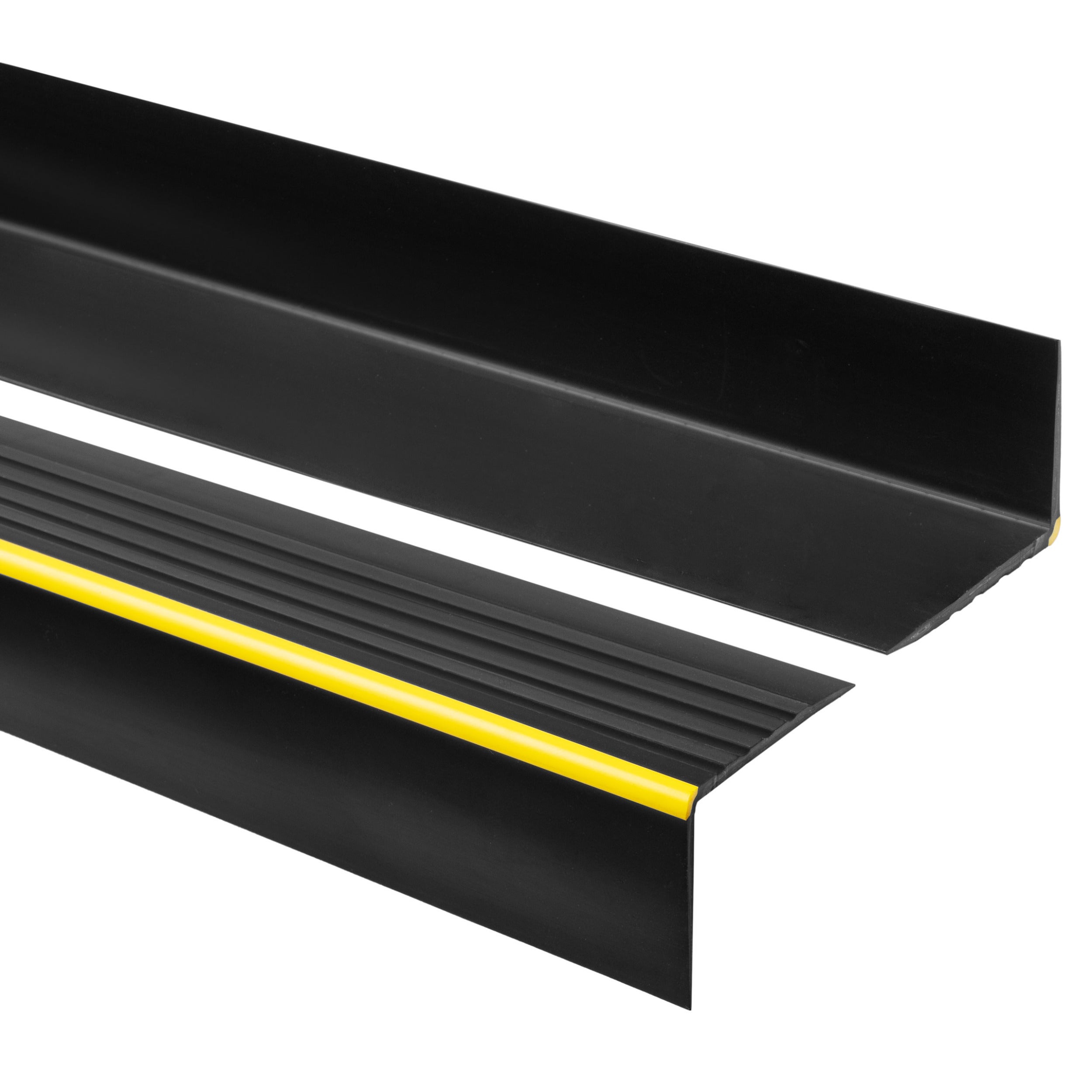 Profil schodowy ostrzegawczy 40x40 mm PVC na krawędzie stopni antypoślizgowy - 150 cm - czarny