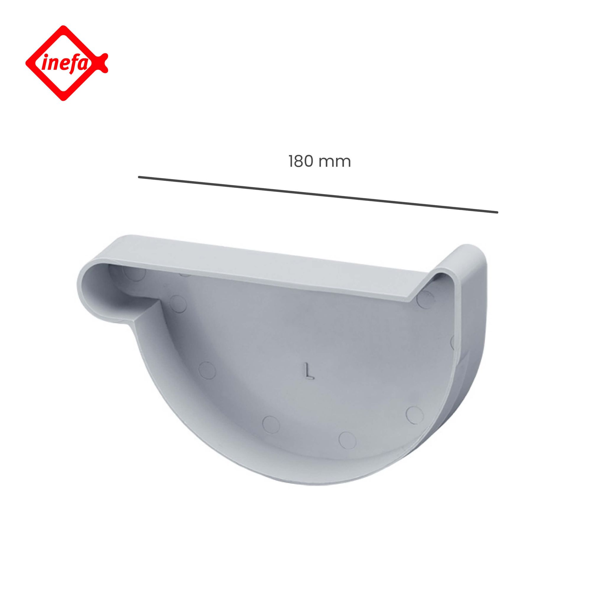 INEFA Embout de gouttière plastique 180mm gauche 180mm Gris - 2