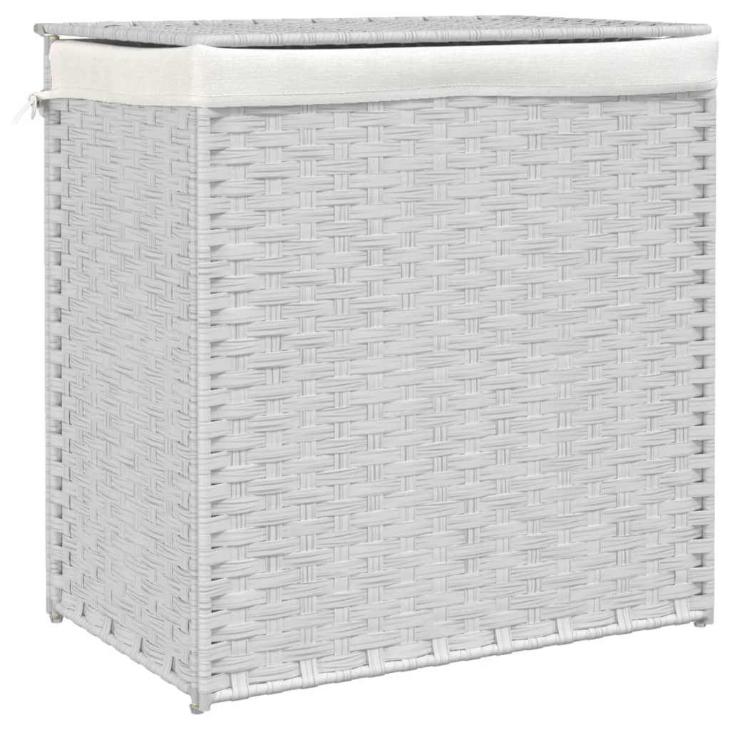 Cesto Portabiancheria 108L In Corda Di Cotone – Extra Large 63x41x41 Cm, Pieghevole Con Manici - 4