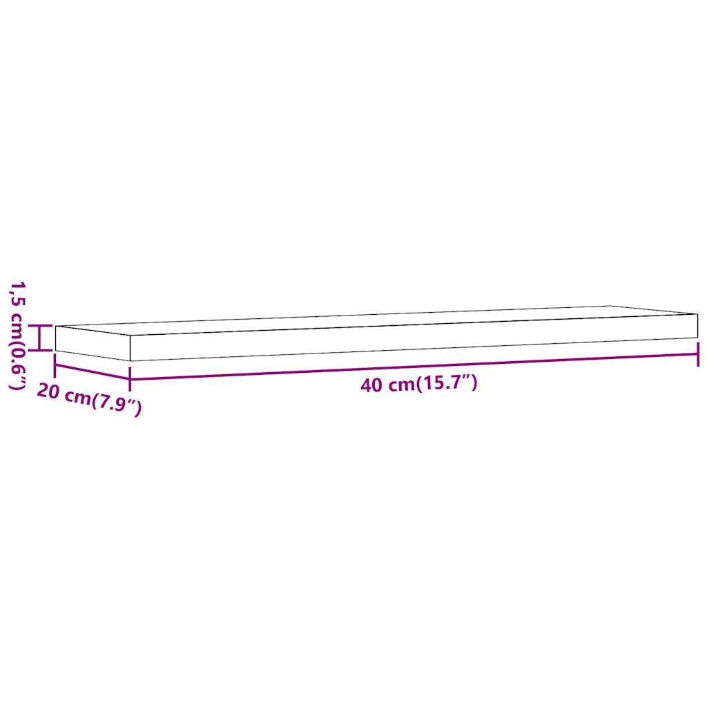 4 pcs Étagères murales | Étagère flottante | Étagère suspendue chêne artisanal 40x20x1,5 cm CFW871279 - 9