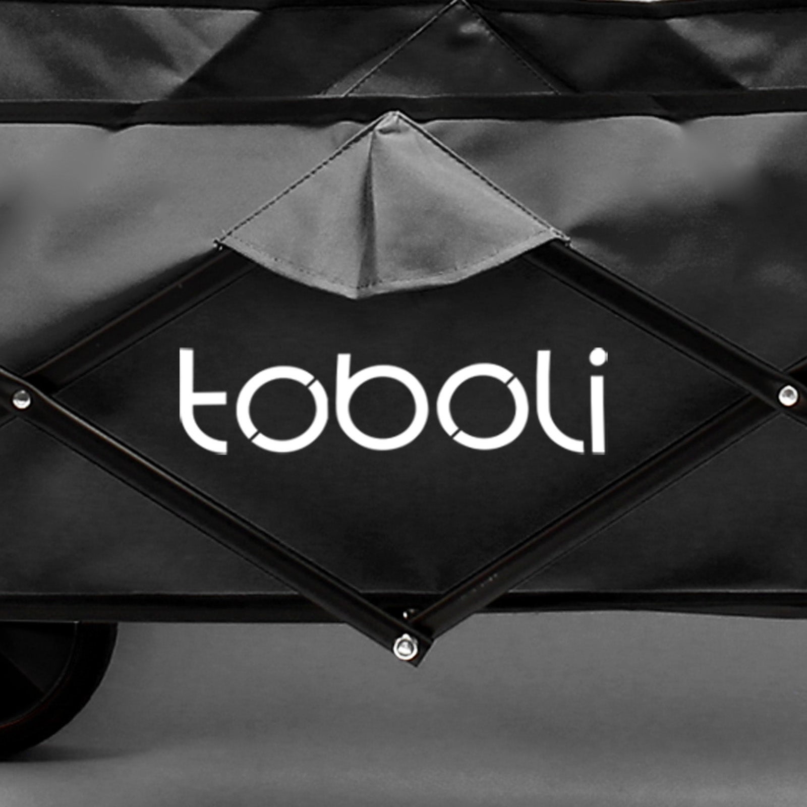 Chariot de transport Enfant Noir Pliable 100 kg avec Roulettes 1020x505x1010 mm Tout-terrain Transport Outils Plage Jardin Excursion… Toboli - 9