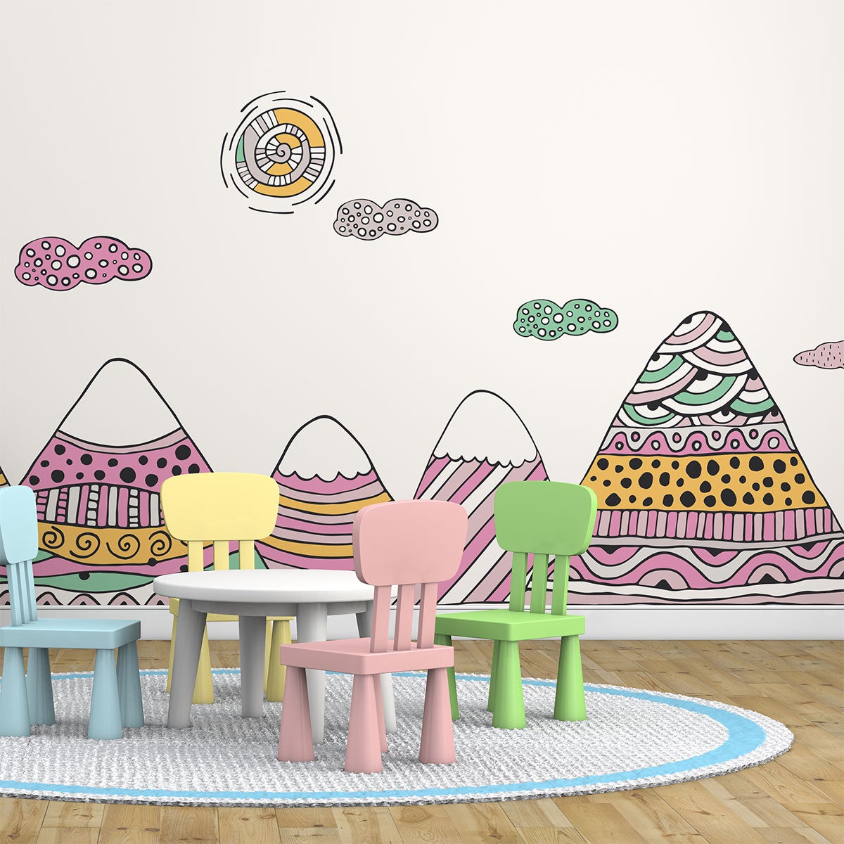 Adesivo bambino di montagna scandinavo amika - Sticker adesivo - adesivi murali - 100x150cm - 3