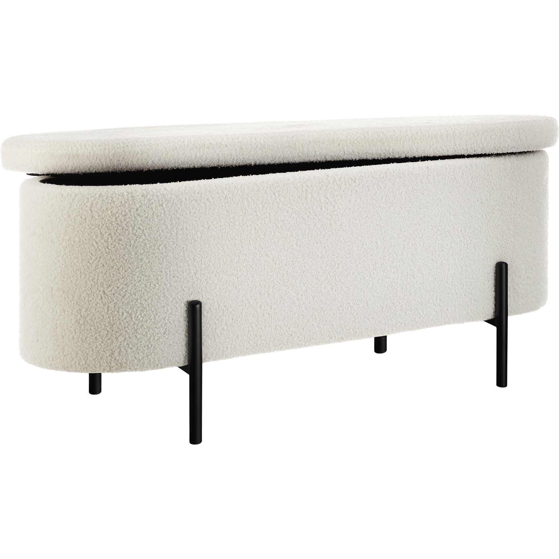 Banc rembourré en bois MDF et aspect tissu bouclé avec espace de rangement TECTAKE - 3