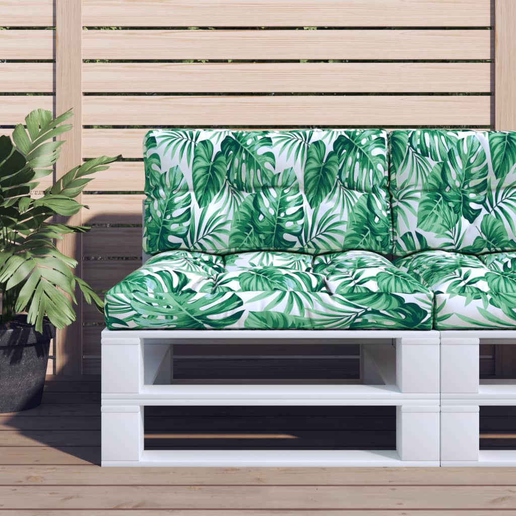 Maison Exclusive - Coussins de palette lot de 2 motif de feuilles tissu Maison Exclusive - Coussins de palette lot de 2 motif de feuilles tissu