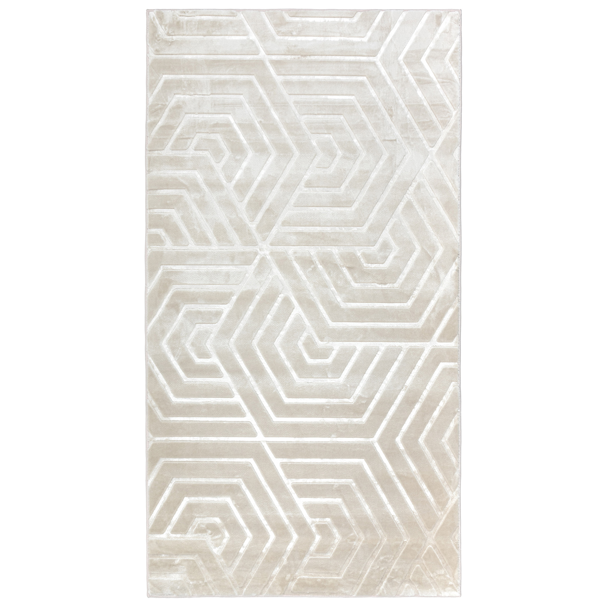 Dywan Glamour 3D 80x150 cm Geometryczny beżowy