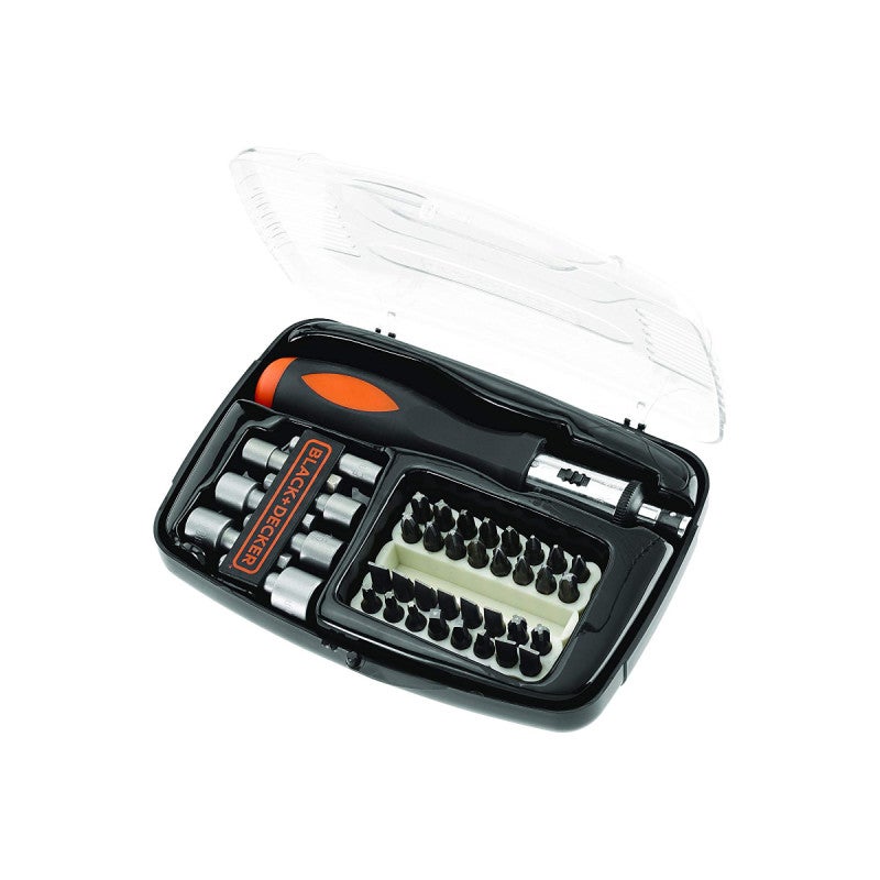 Zestaw wkrętaków Black+Decker wytrzymały 40 elementów ergonomiczny