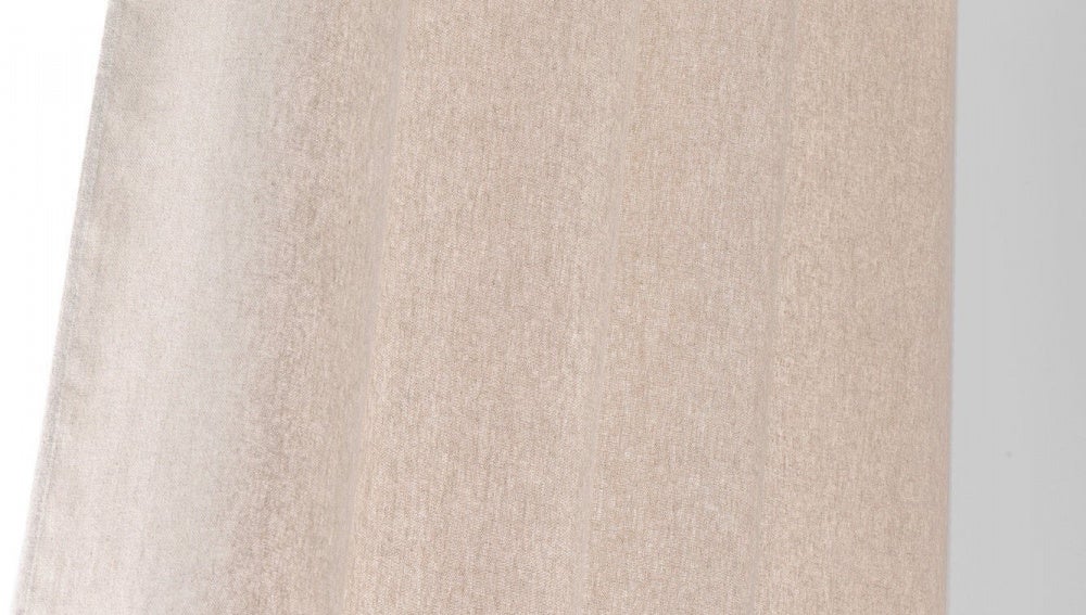 Tenda in stile naturale con fettuccia arricciata - Beige - 135x260 cm - Cotone/Lino - 2