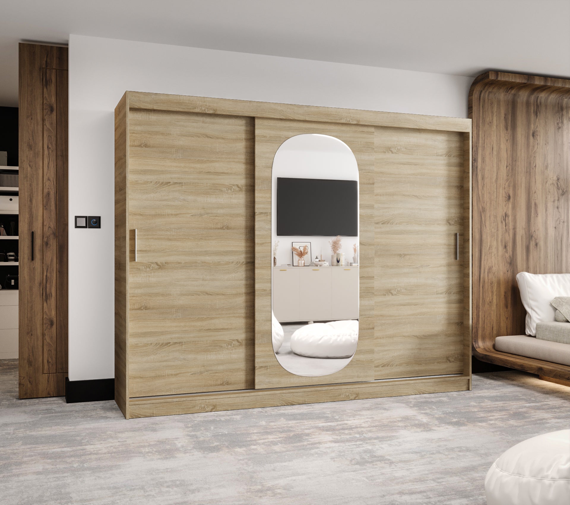 Szafa przesuwna garderoba ROYAL 250 x 62 x 200 cm Sonoma - 2