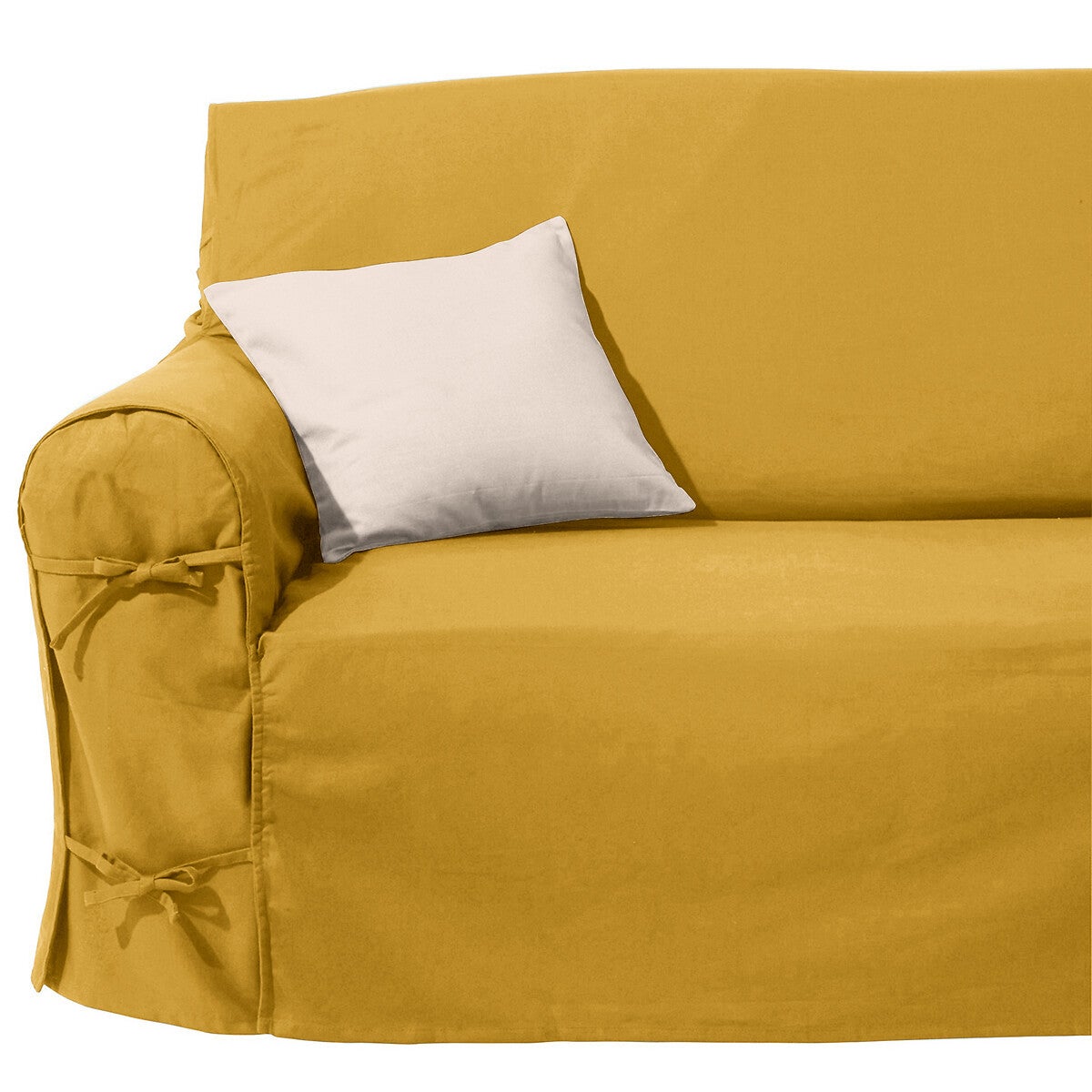Housse de canapé SCENARIO Jaune ocre 3 places Leroy Merlin