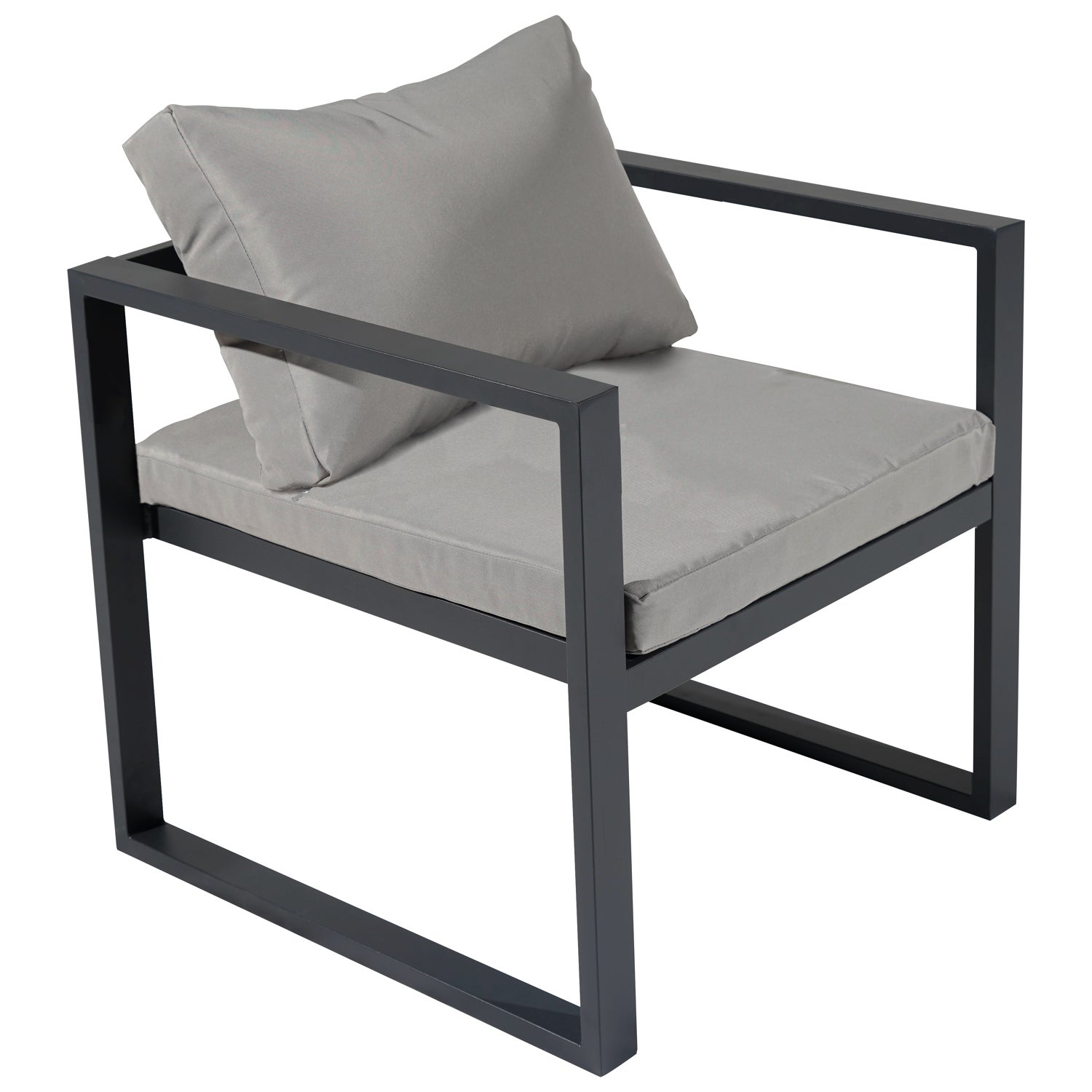 Salon de jardin 7 places gris et aluminium anthracite IBIZA - 9