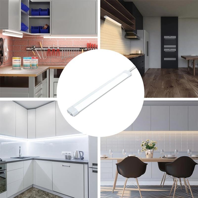 Réglette LED sous meuble cuisine 8W - 50cm - Blanc Chaud - 6