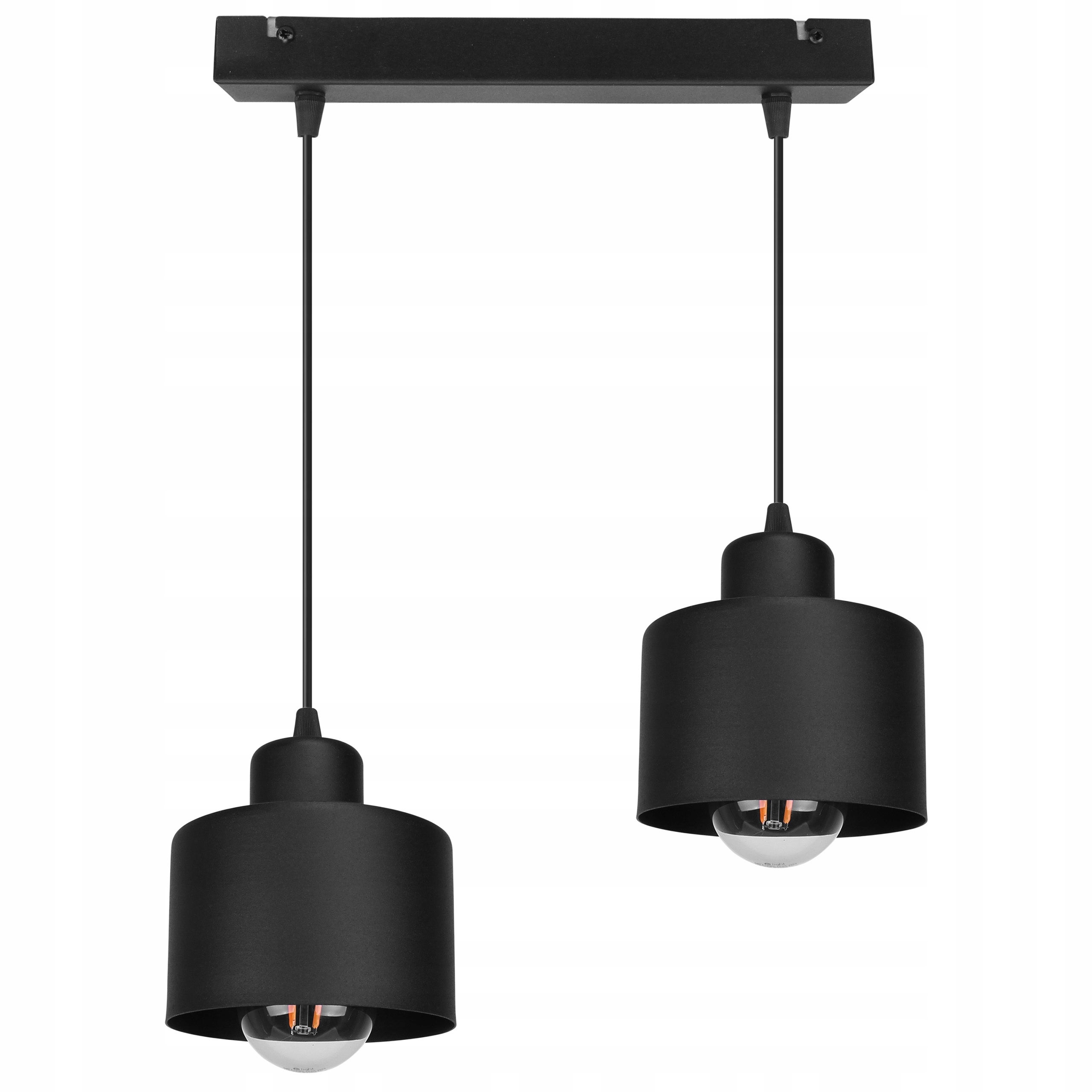 Lampa sufitowa wisząca Pattaya elegance 2xE27 abażur walec czarny Light Home LH