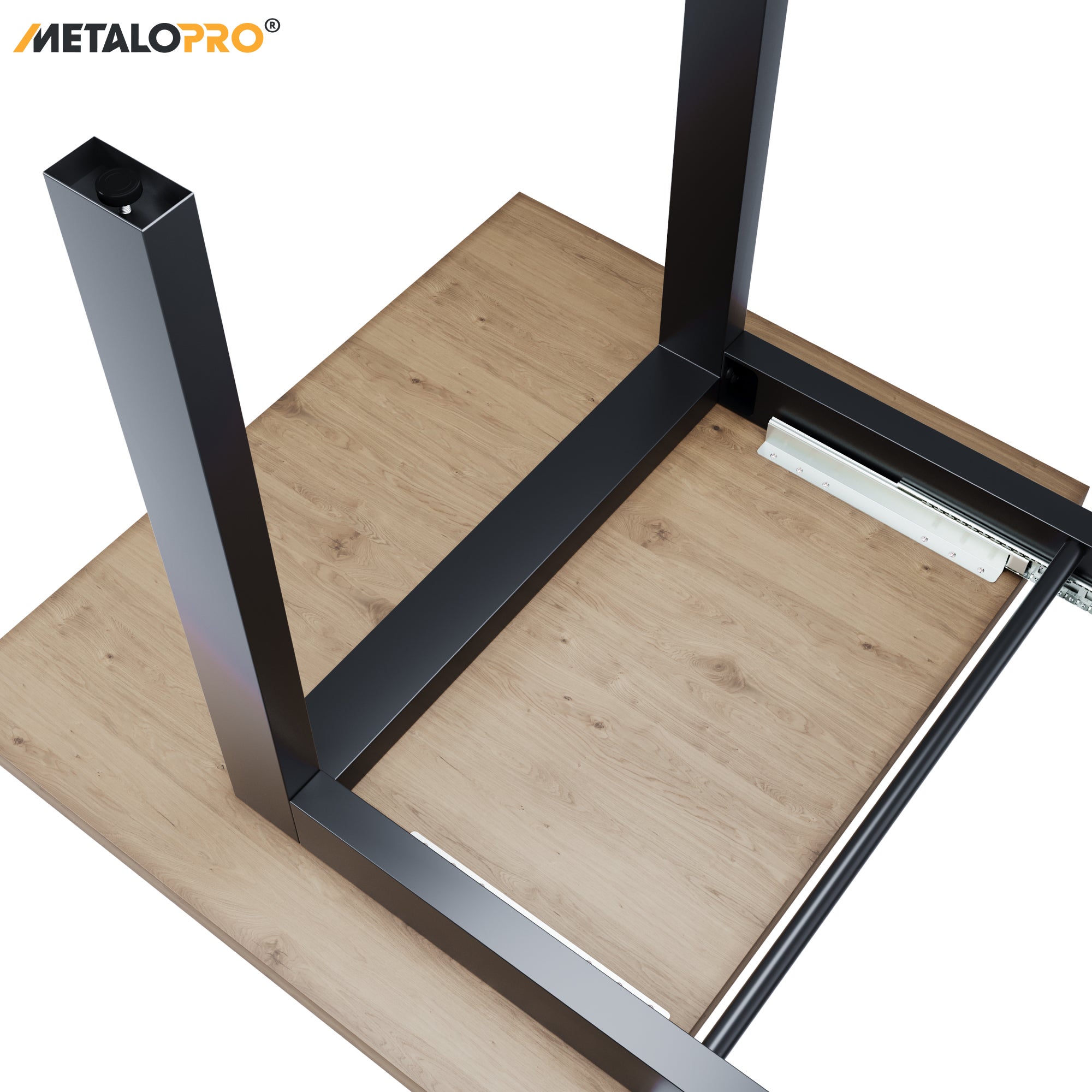 MetaloPro Etamin Split - Pied de table extensible à cadre carré, stable, parfait pour table à manger, salon ou cuisine, avec cadre en métal durable - 6