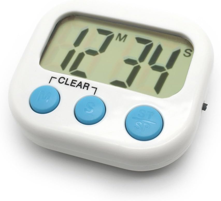 Confezione da 6 timer digitali per insegnanti, piccoli timer per bambini, retro magnetico, grande display LCD, allarme forte, minuti, secondi, conto - 2