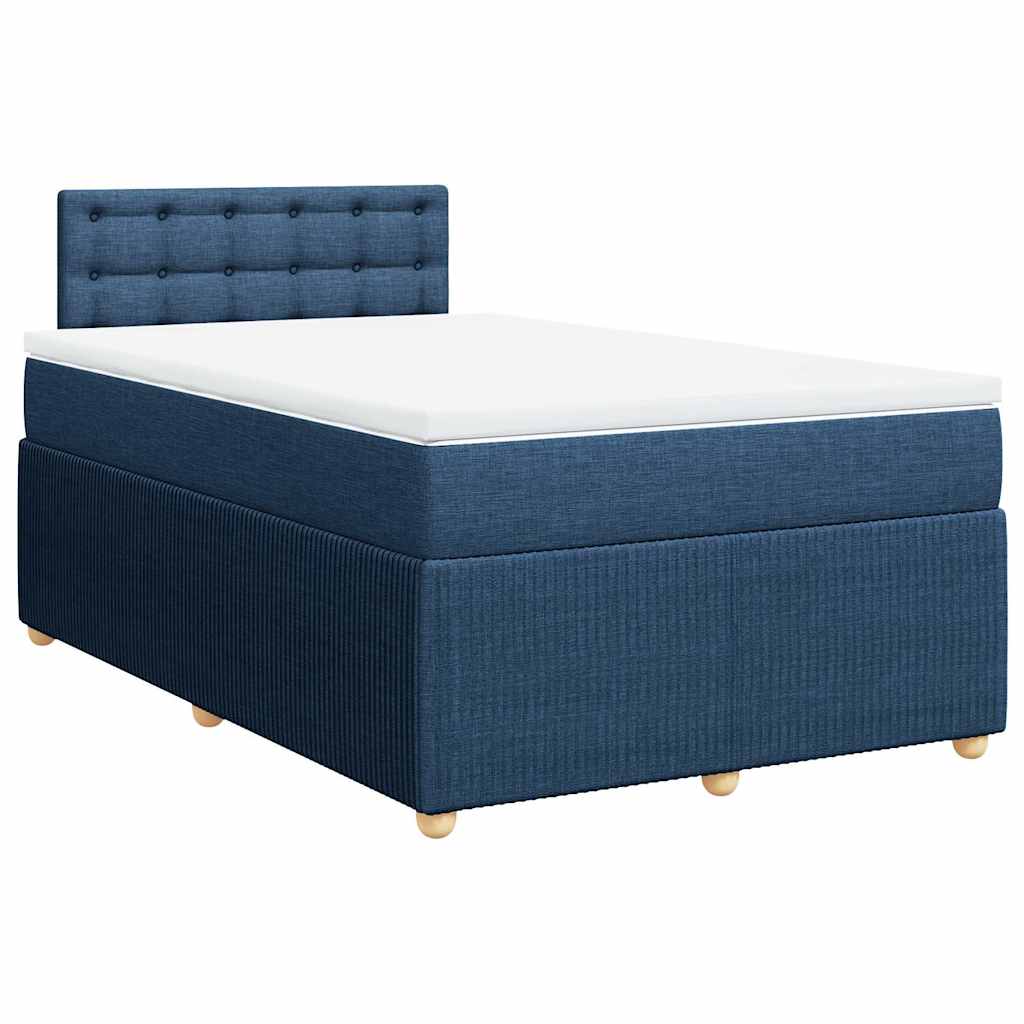 Sommier à lattes de lit avec matelas Bleu 120x200 cm Tissu - 2