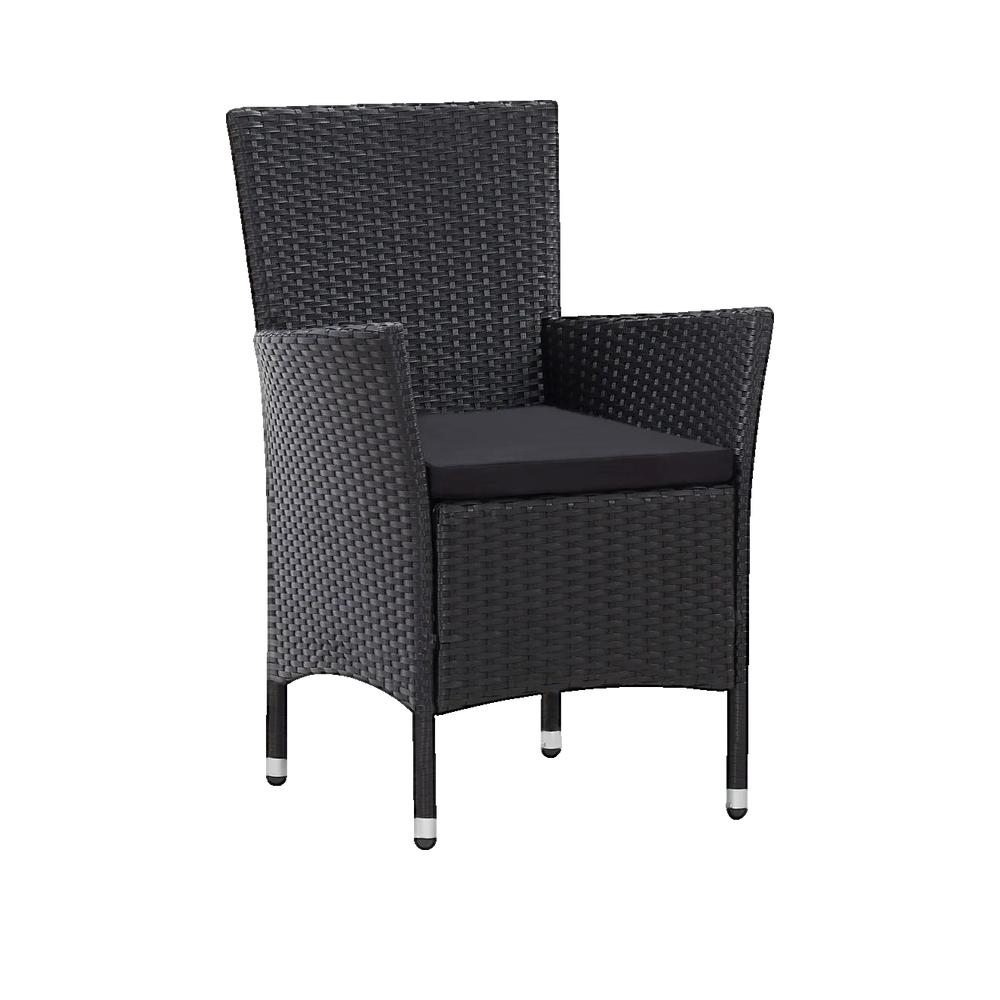 Ensemble à manger d'extérieur 7 pcs Résine tressée Noir vidaXL - 2