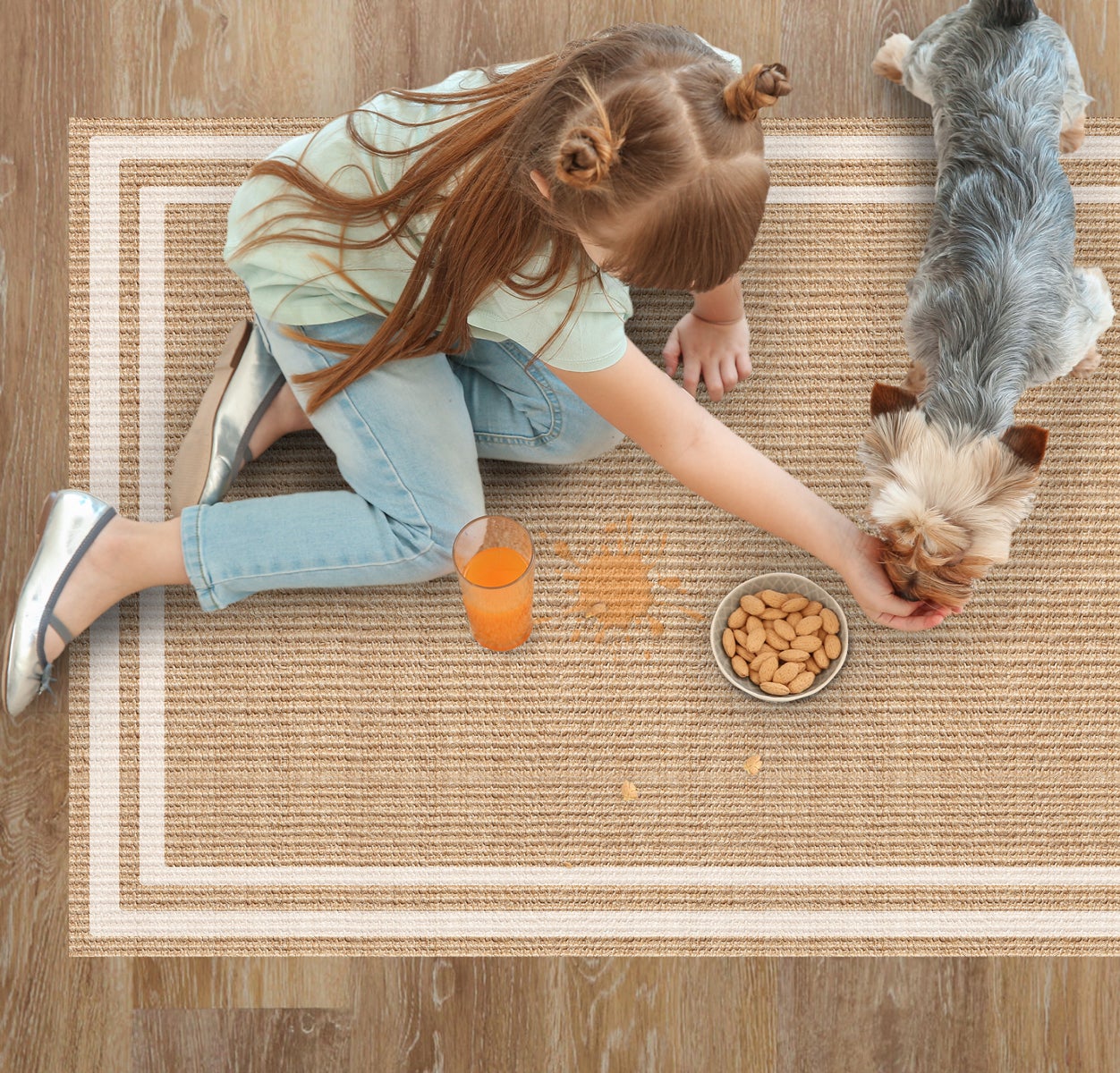 Alfombra de vinilo agnan 66x150 cm - pvc antideslizante, lisa impresa, vinilica para cocina o salón, lavable