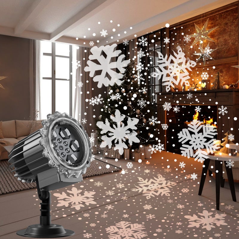 Projecteur De Noël Extérieur Flocons De Neige LED - IP65, Télécommande, Pour Décorer Maison, Jardin, Fête, Mariage (intérieur/extérieur)