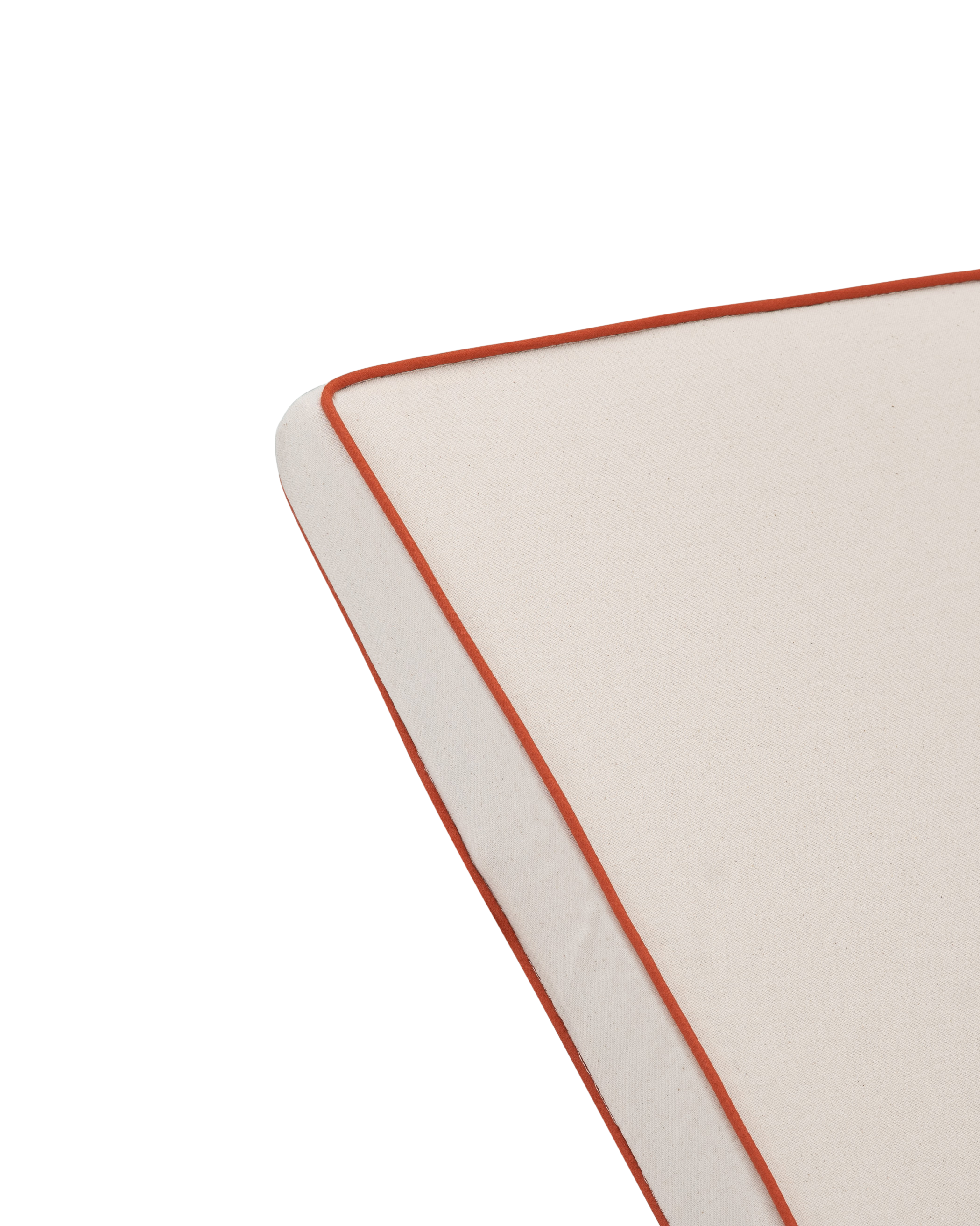 Cojín de tumbona liso/ribete con cojín decorativo crudo/terracota - Sanda - 2