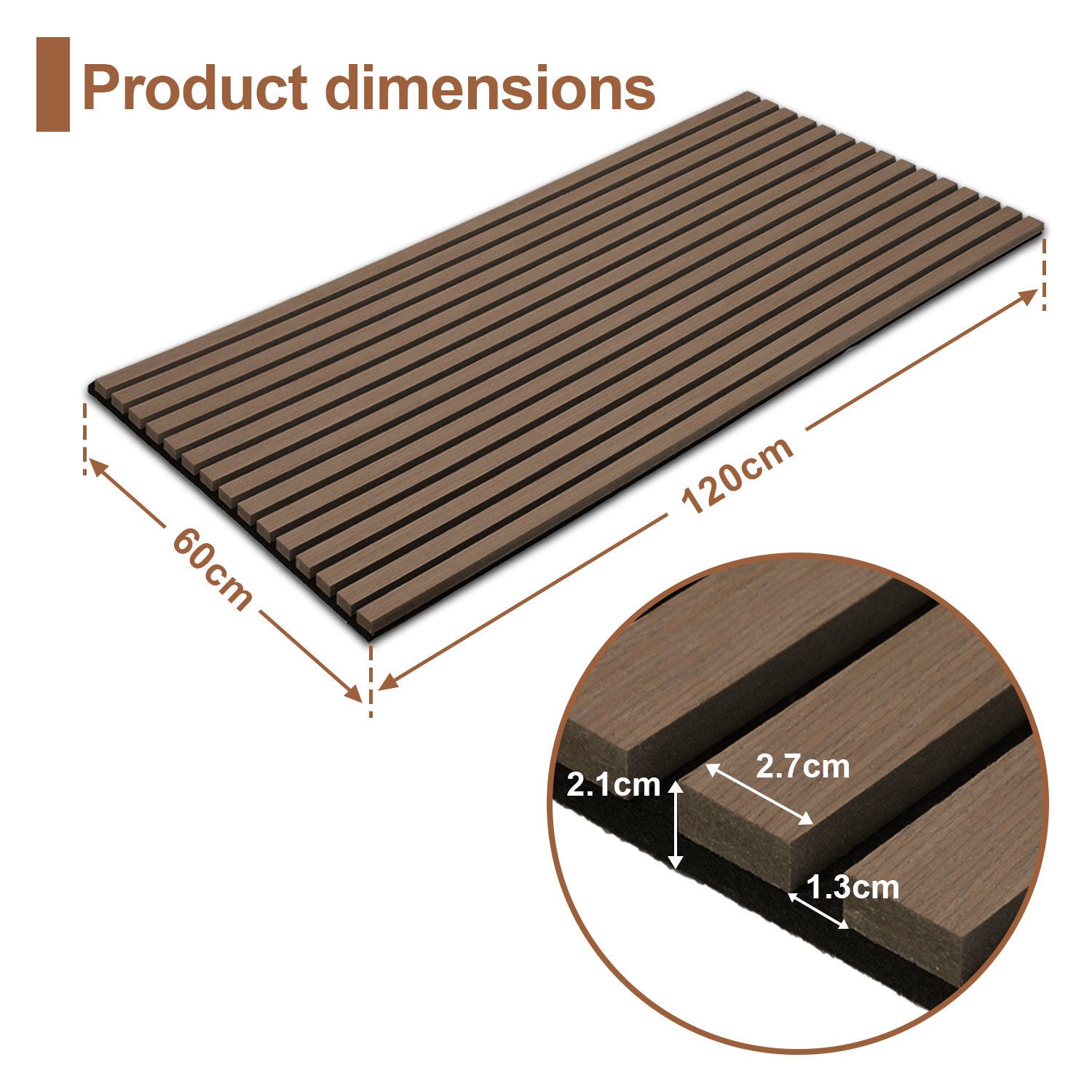 Paneles acústicos para pared 2x panel MDF con listones acústicos chapados en madera auténtica 120x60x2.1cm nogal - 2