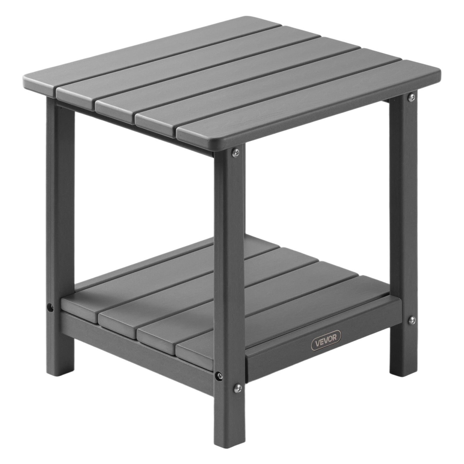 COSTWAY Table D'Appoint Carrée D'Extérieur En Verre Trempé, Table De Jardin Bistro Cadre En Métal Charge 30 Kg, Petite Table Basse Pour Patio Balcon Terrasse, 43 X 43 X 45 Cm, Noir