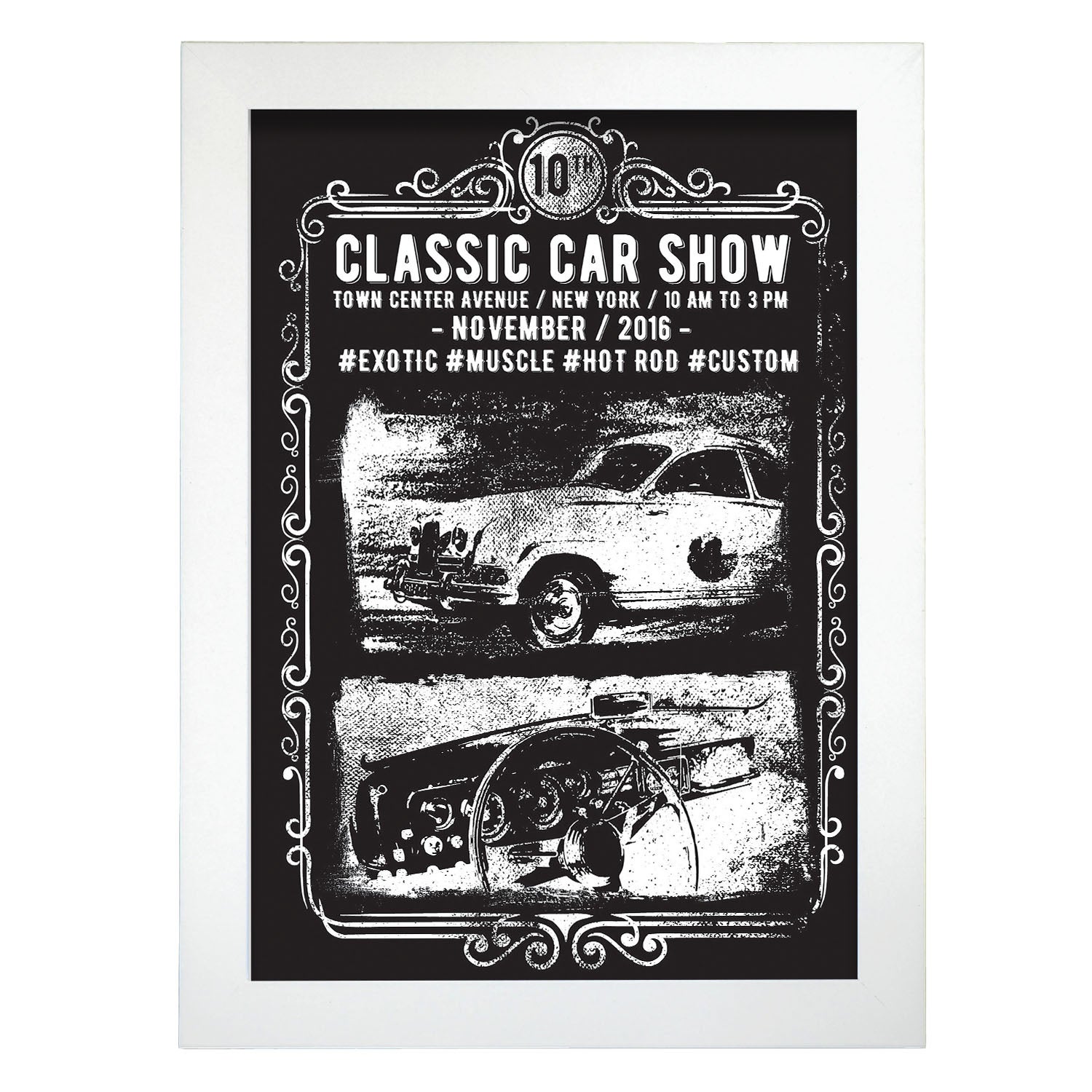 Tableau Vintage Dad's Garage - Impression Sur Bois MDF 25x18cm | Style Rétro Kustom Art