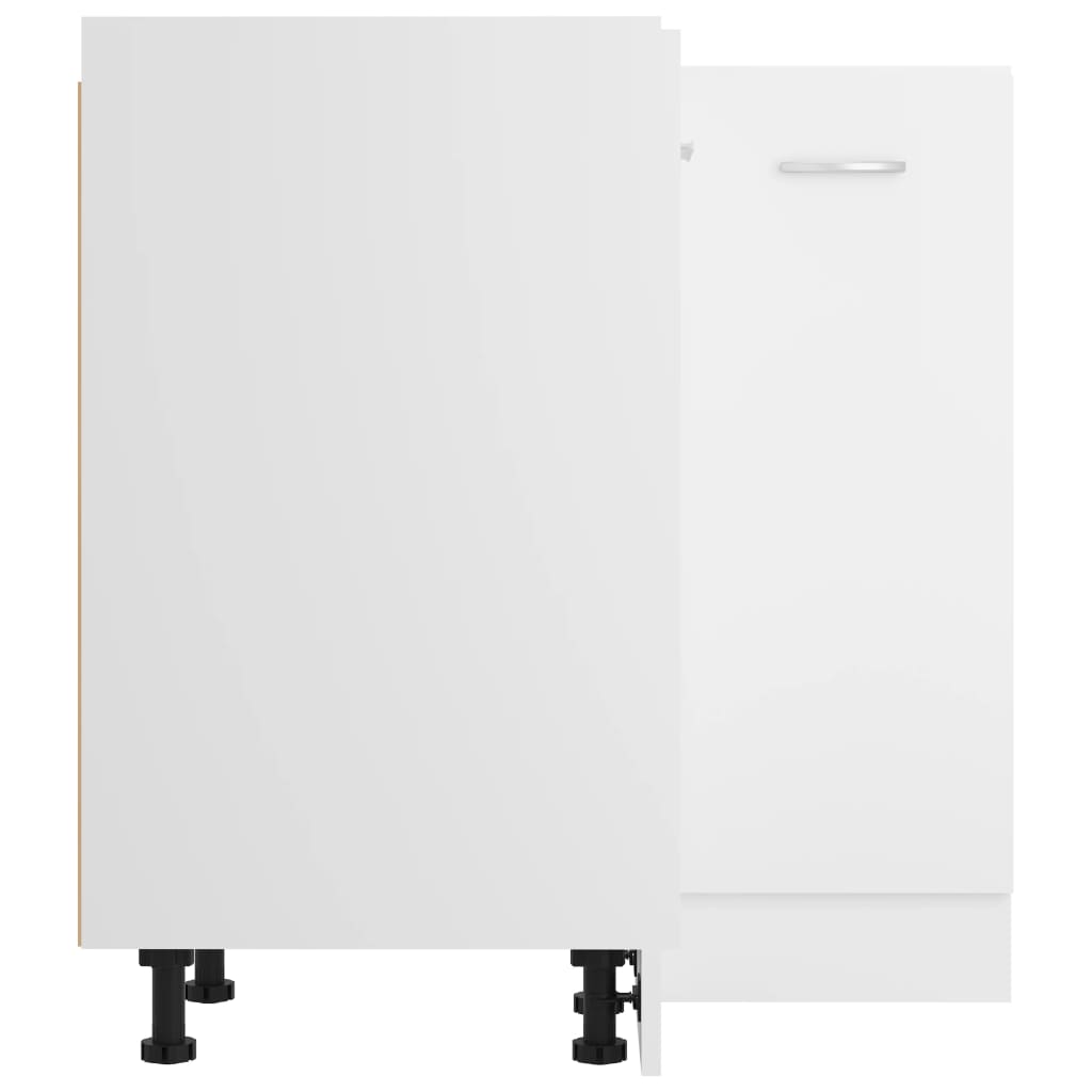 Meuble Bas De Cuisine - Armoire d'angle basse Blanc 75,5 x 75,5 x 81,5 cm Bois d'ingénierie 6362fr - 7