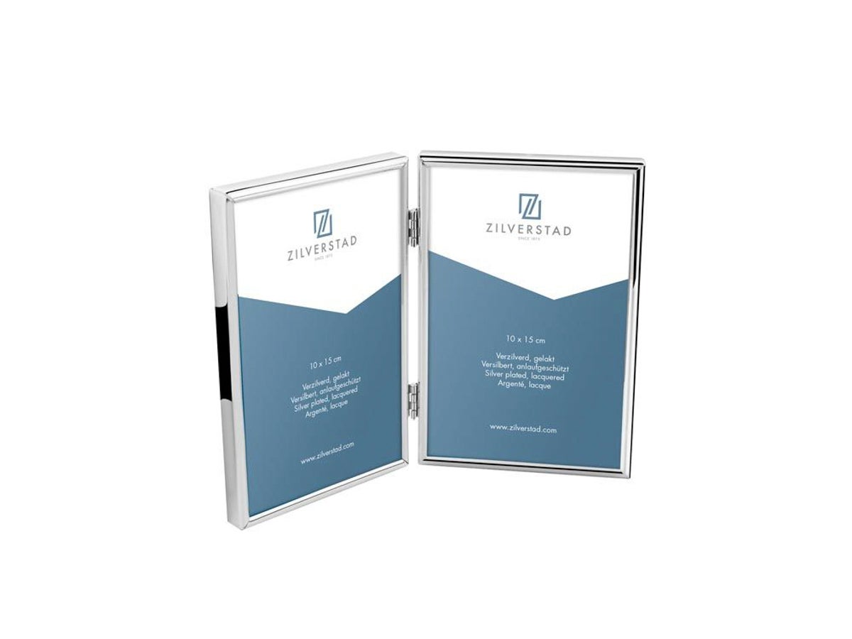 Zilverstad 6639231 - cornice per foto doppia sweet memory, lucida, velluto, metallo, argento