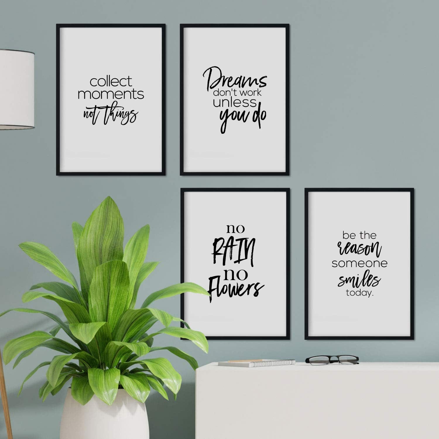 Les Poster Emballent Avec Des Phrases Inspirantes Ensemble Feuilles Les Poster Emballent Avec Des Phrases Inspirantes Ensemble Feuilles