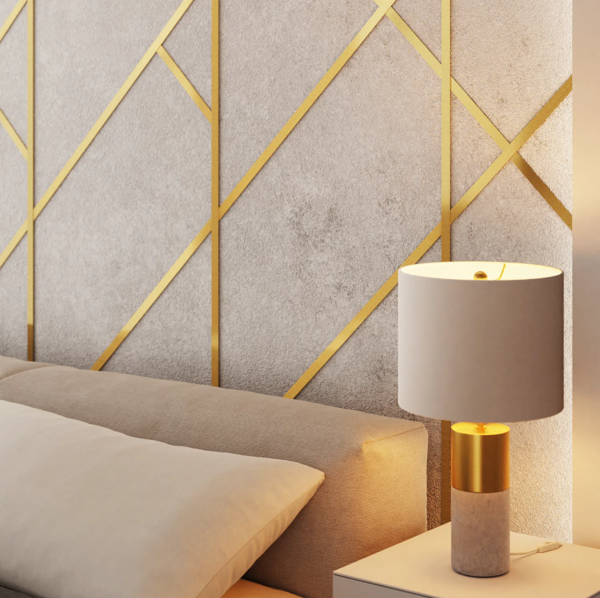 Bande murale décorative en acier inoxydable en or mat - 2.8cm x 270cm - 4
