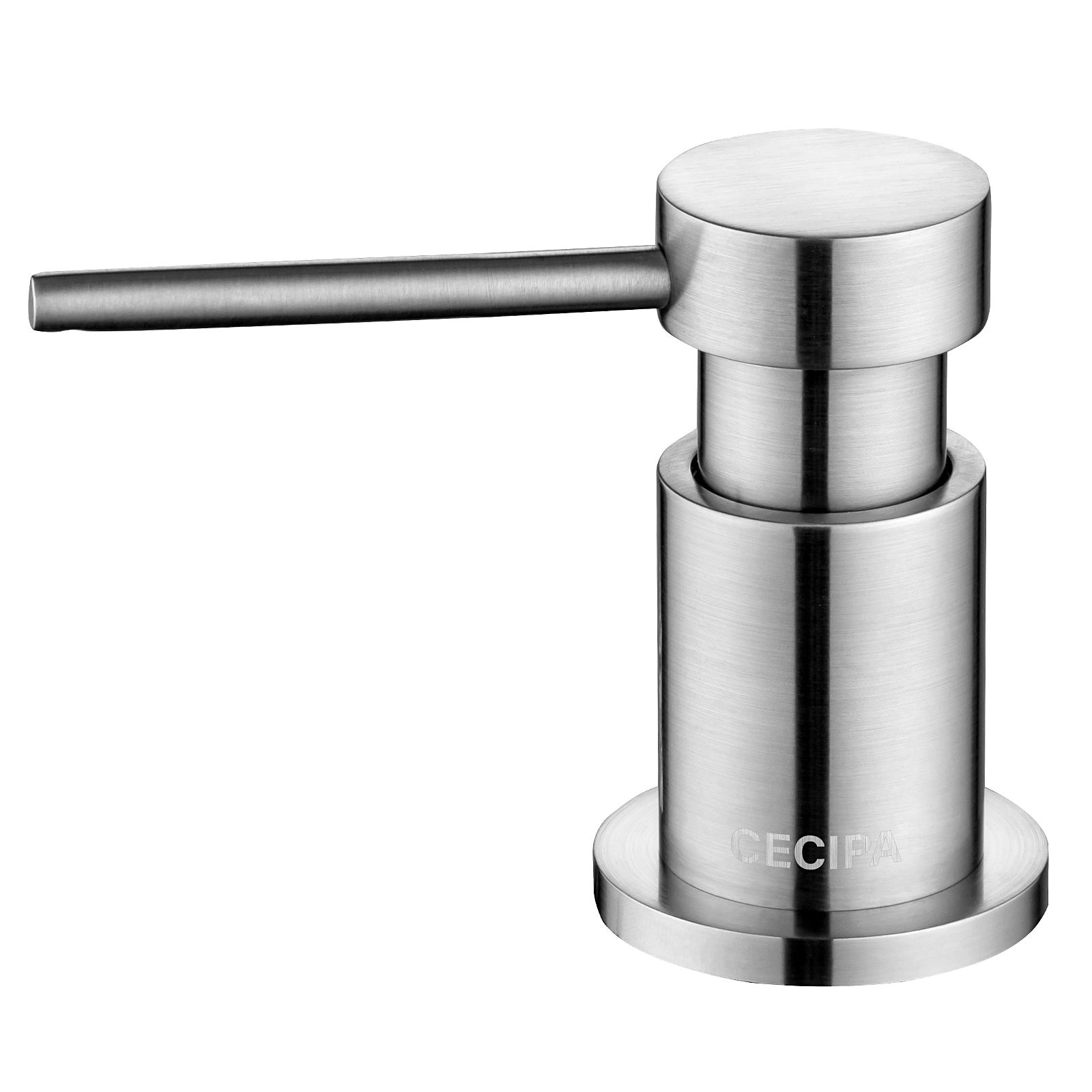 Cecipa max Distributeur de Savon de Cuisine Brossée Distributeur de Savon pour Evier avec Récipient + Tuyau d'extension en Silicone,EU Modèle - 5