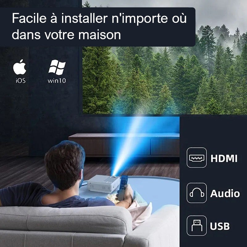 Vidéoprojecteur Full HD 1080P 4K Wifi Mini LED Portable Projecteur 2.4G 5G Bluetooth Pour Smartphone Vidéo Home Office Camping - 3